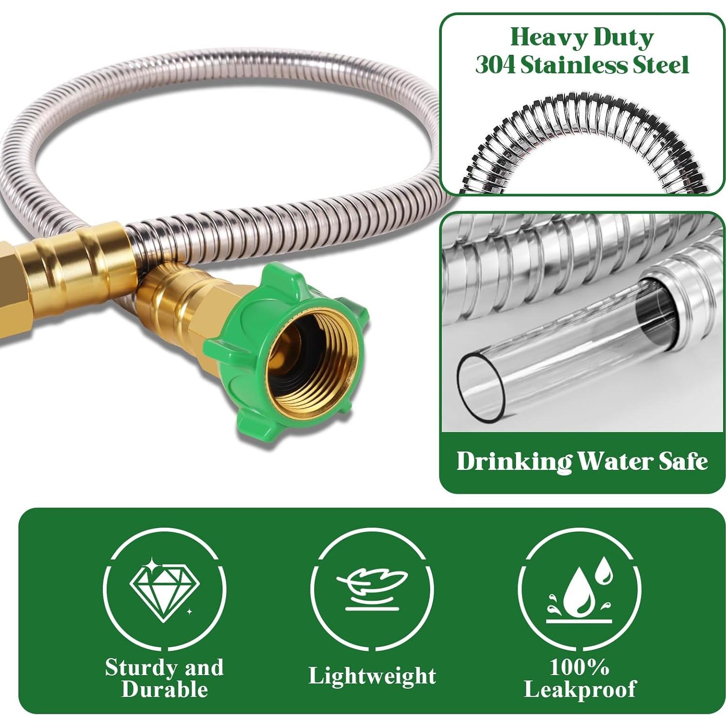 Manguera de Jardín PJT 3FT Acero Inoxidable Femenino a Femenino