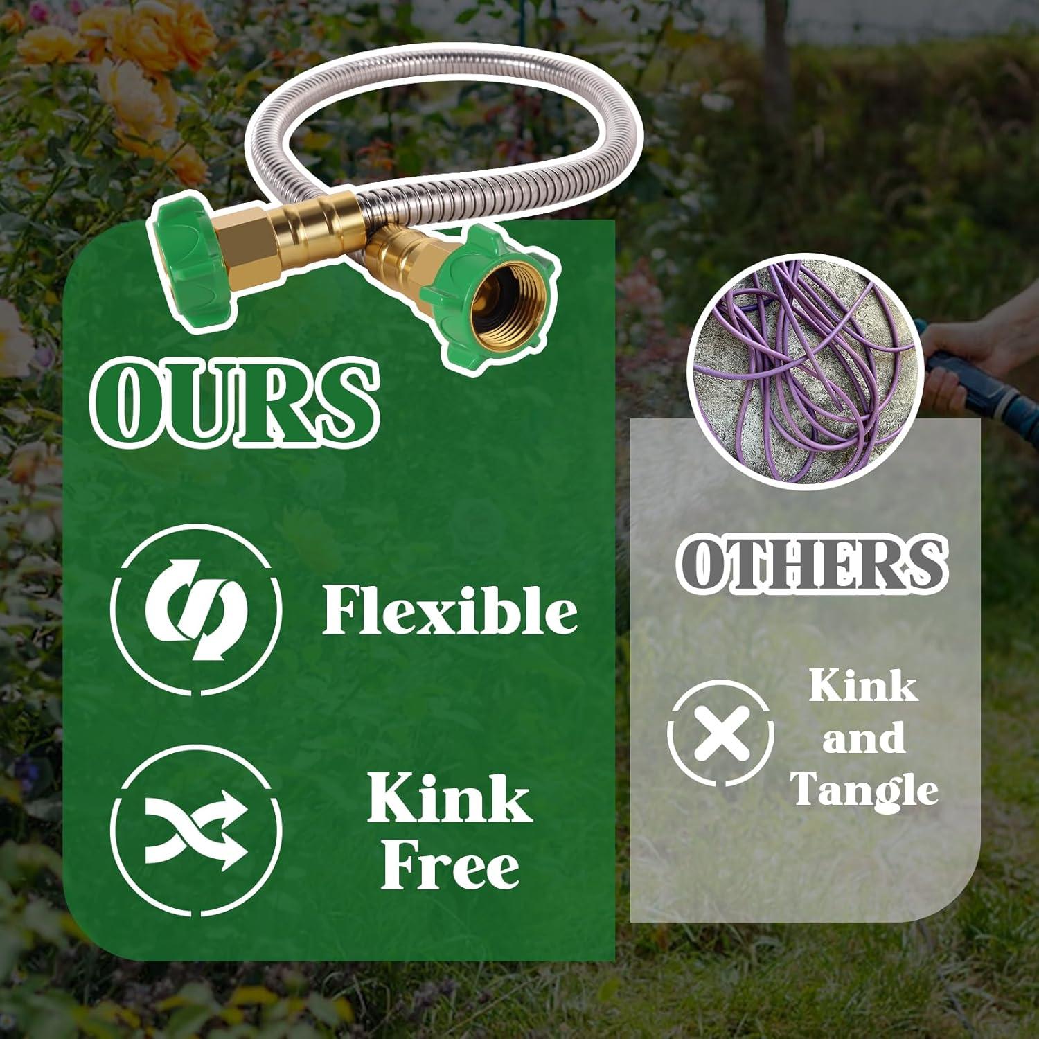 Manguera de Jardín PJT 3FT Acero Inoxidable Femenino a Femenino