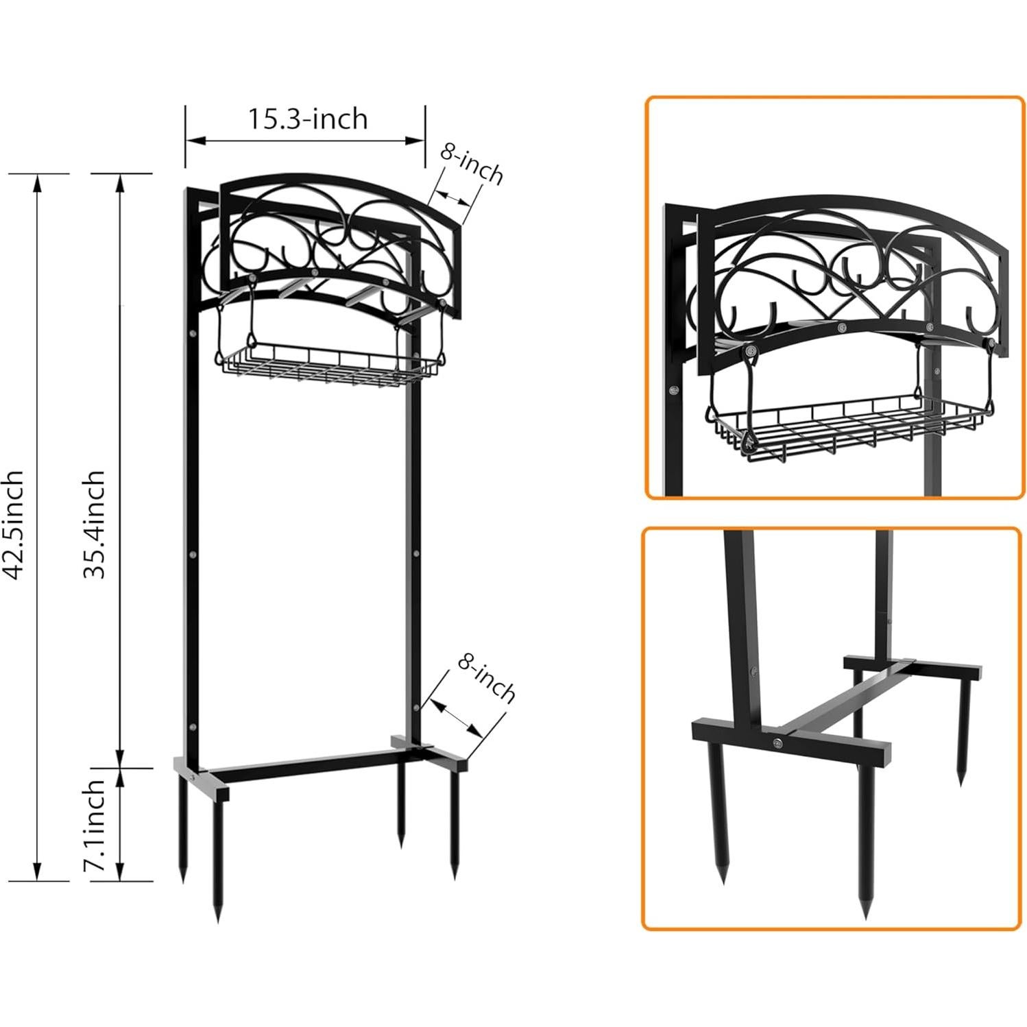 Soporte para Manguera de Jardín Fire Beauty, Acero, 54.86m