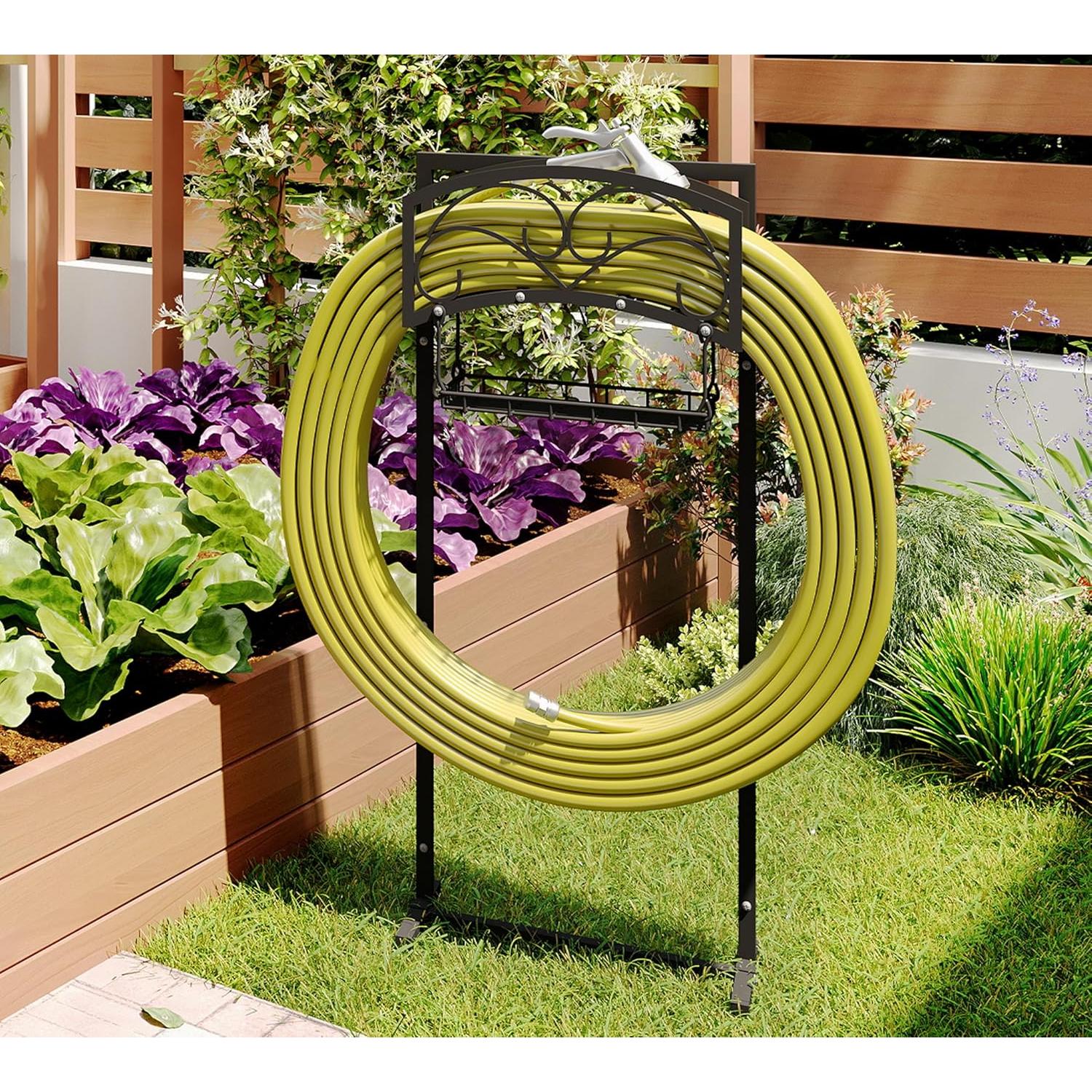 Soporte para Manguera de Jardín Fire Beauty, Acero, 54.86m