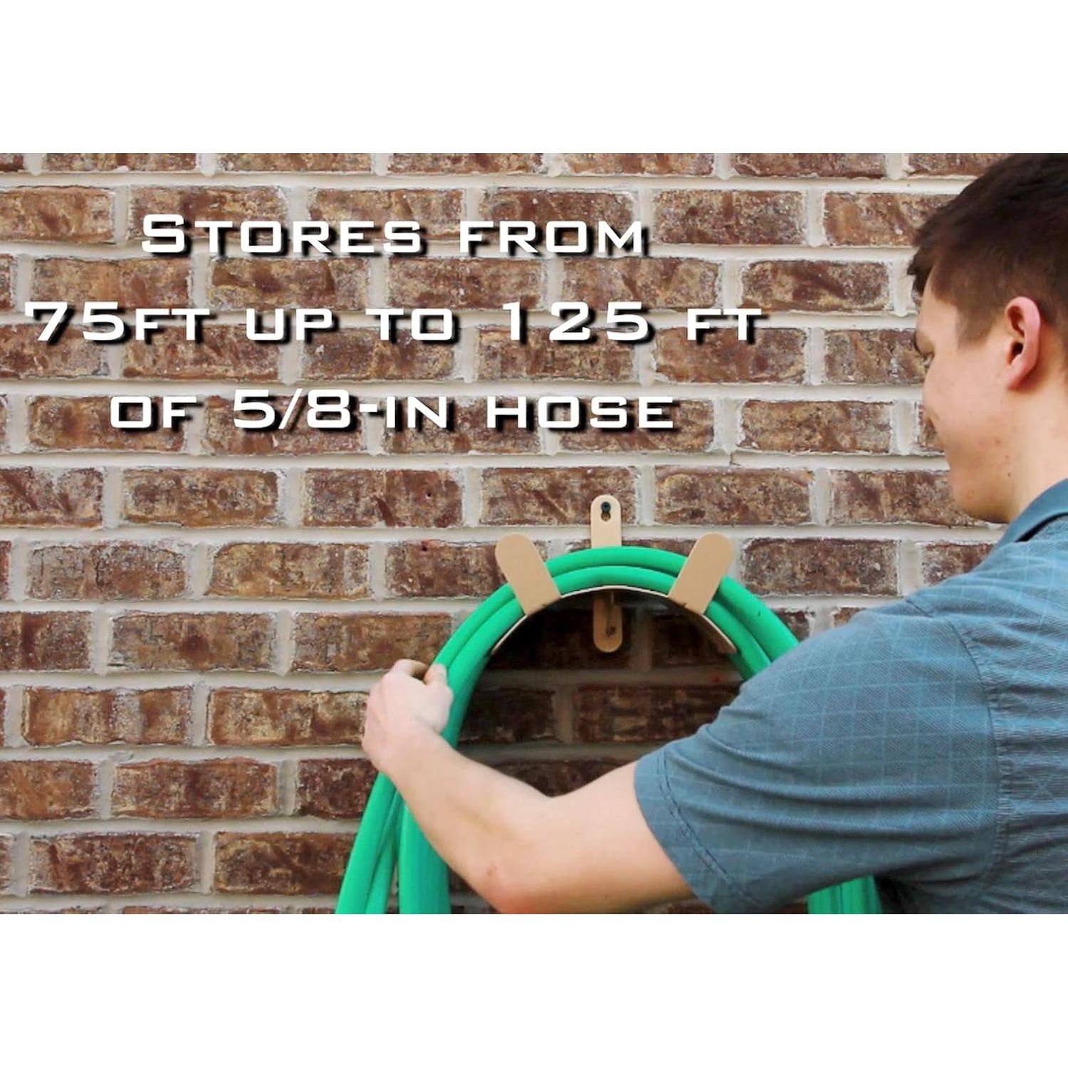 Soporte de Manguera Montado en Pared Liberty Garden 691-2 Tan - Sostiene 38 Metros