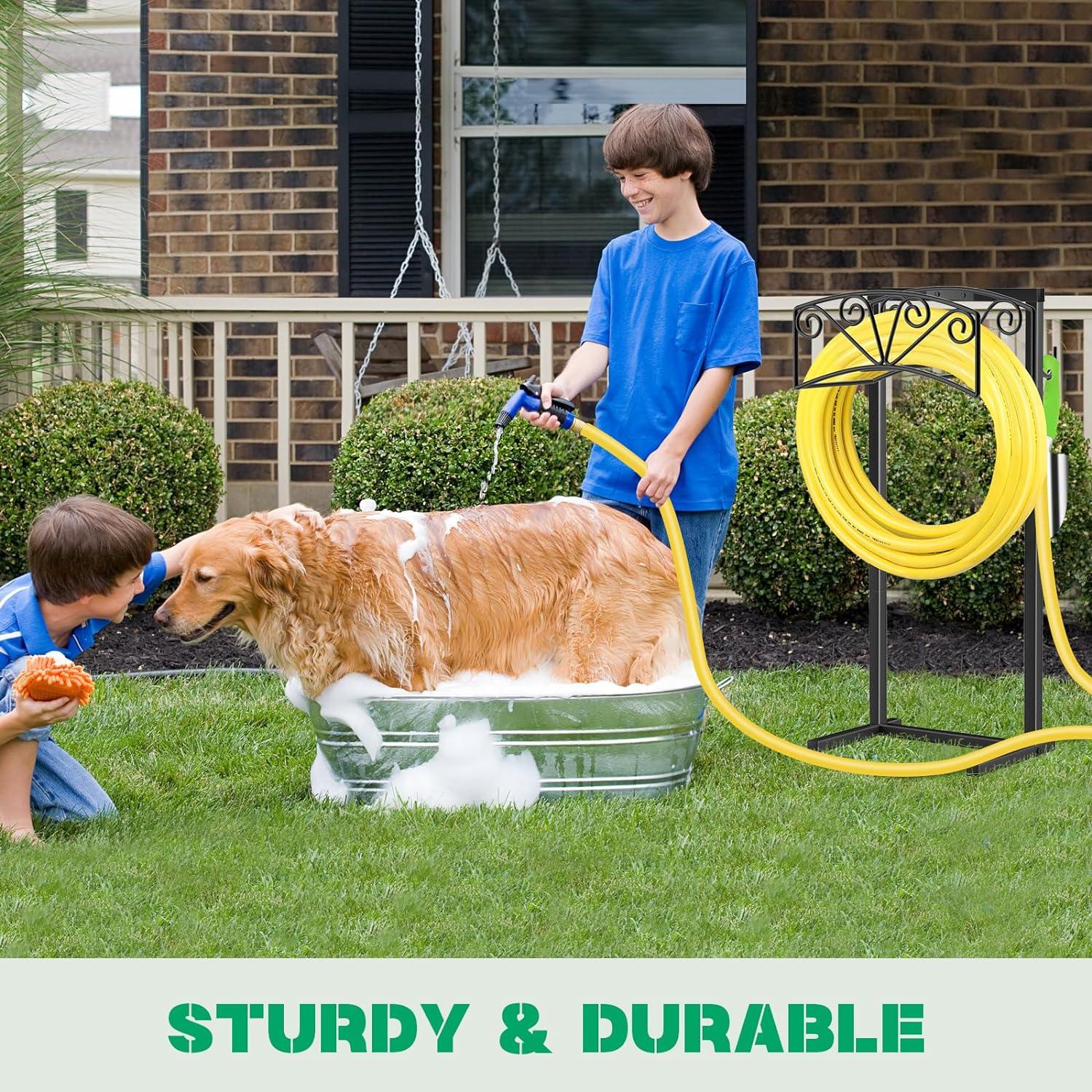 Soporte para Manguera de Jardín TomCare Metal 4 Picos 150 PIES