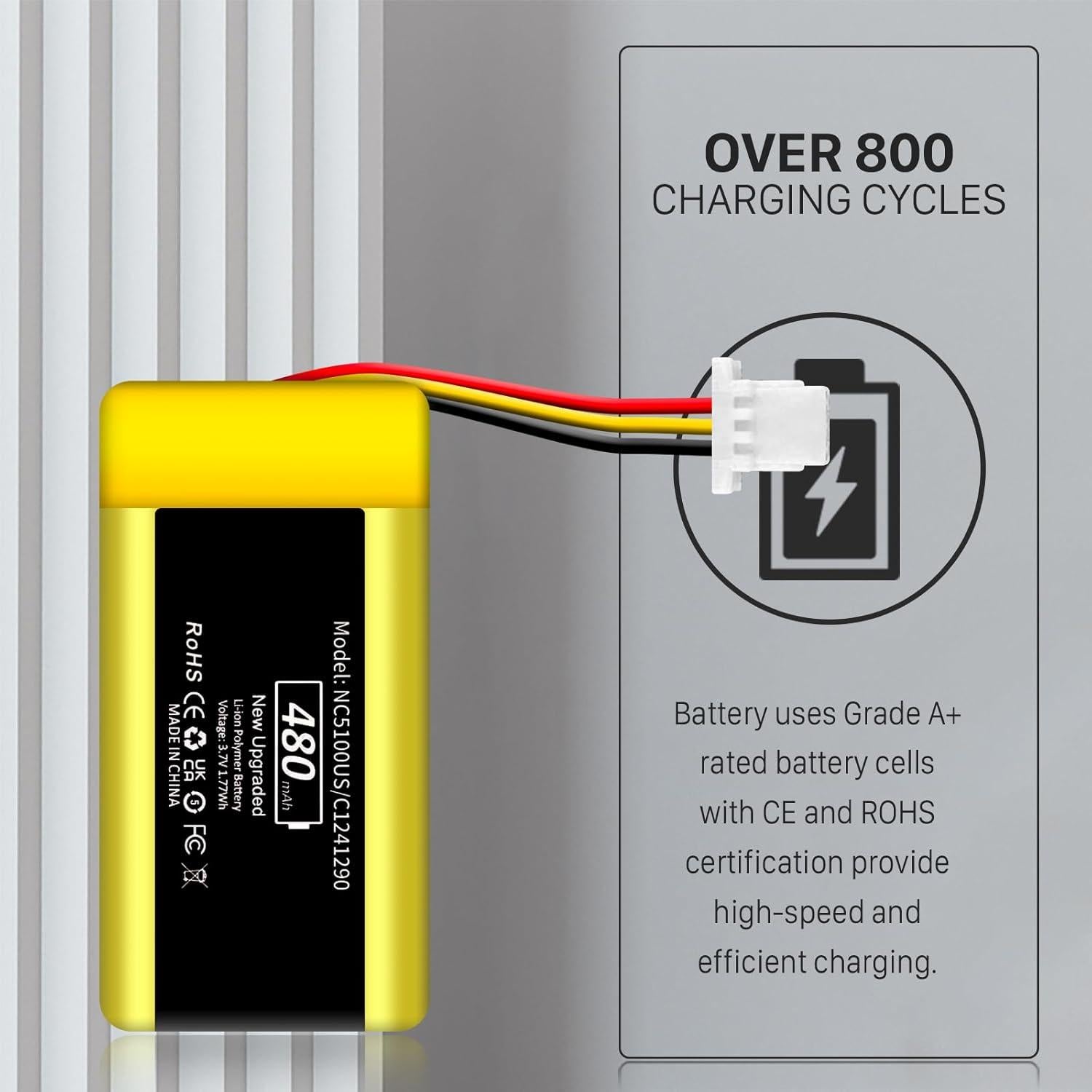 Batería de Reemplazo Nest Hello NC5100US 480mAh Li-Polímero