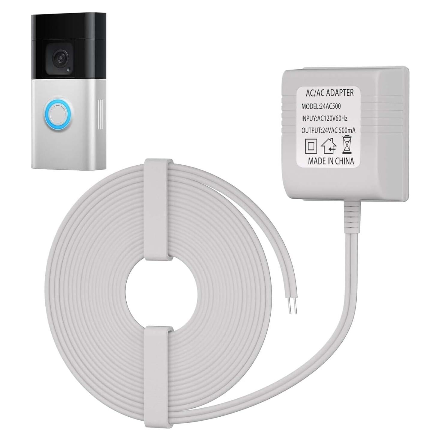 Transformador de Timbre 24V WSVOLLIS 10M Compatible con Nest y Ring