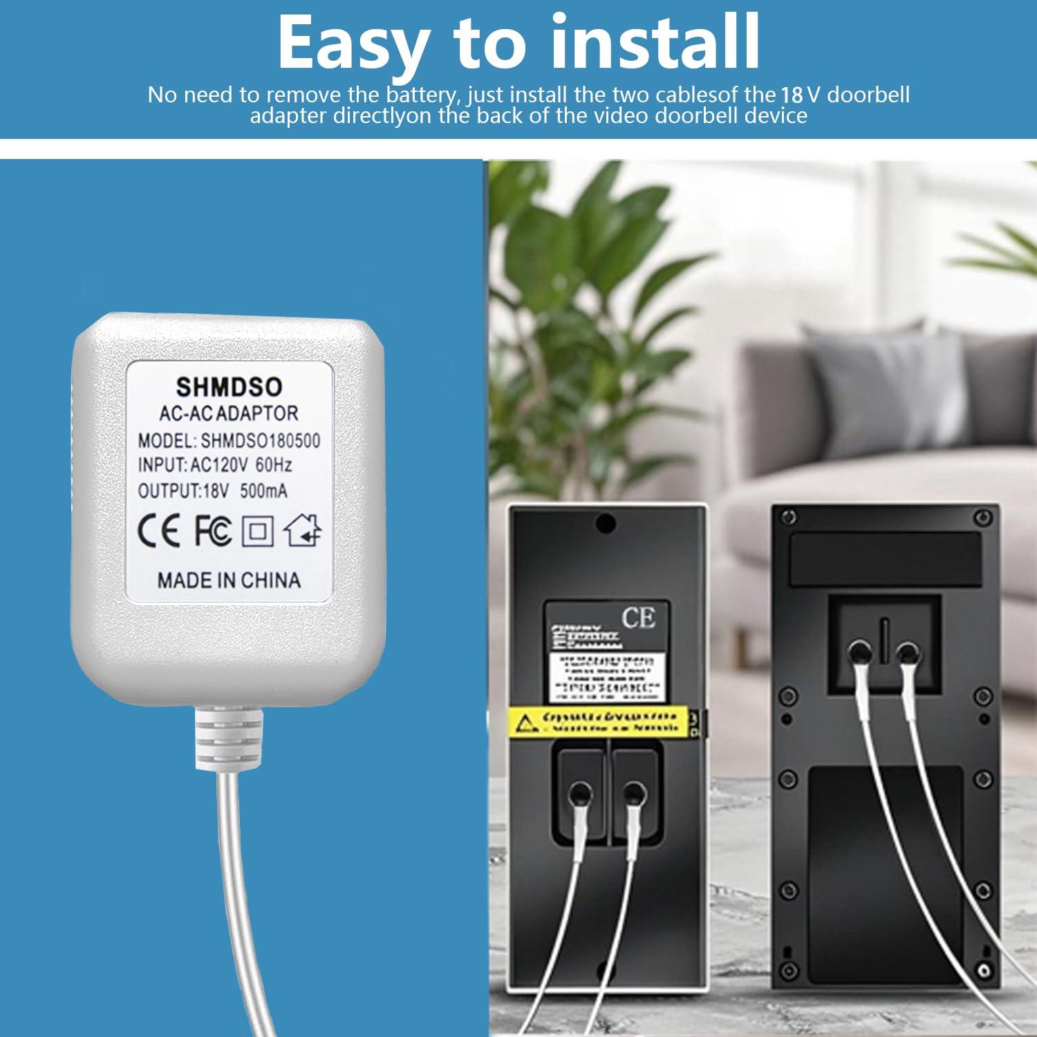 Transformador de Timbre 18V SHMDSO Adaptador 500mA 5.97m