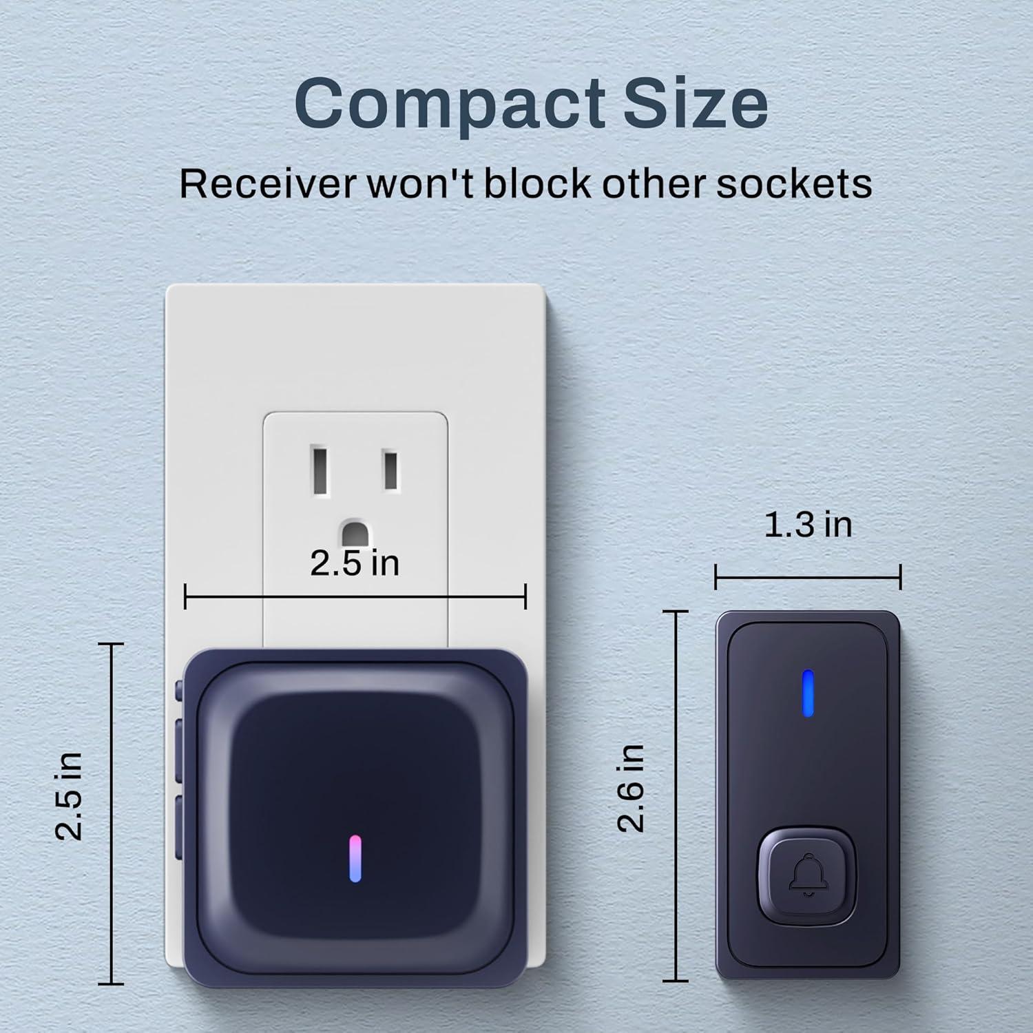 Timbre Inalámbrico BN-LINK IP55 1000Ft 58 Melodías Negro