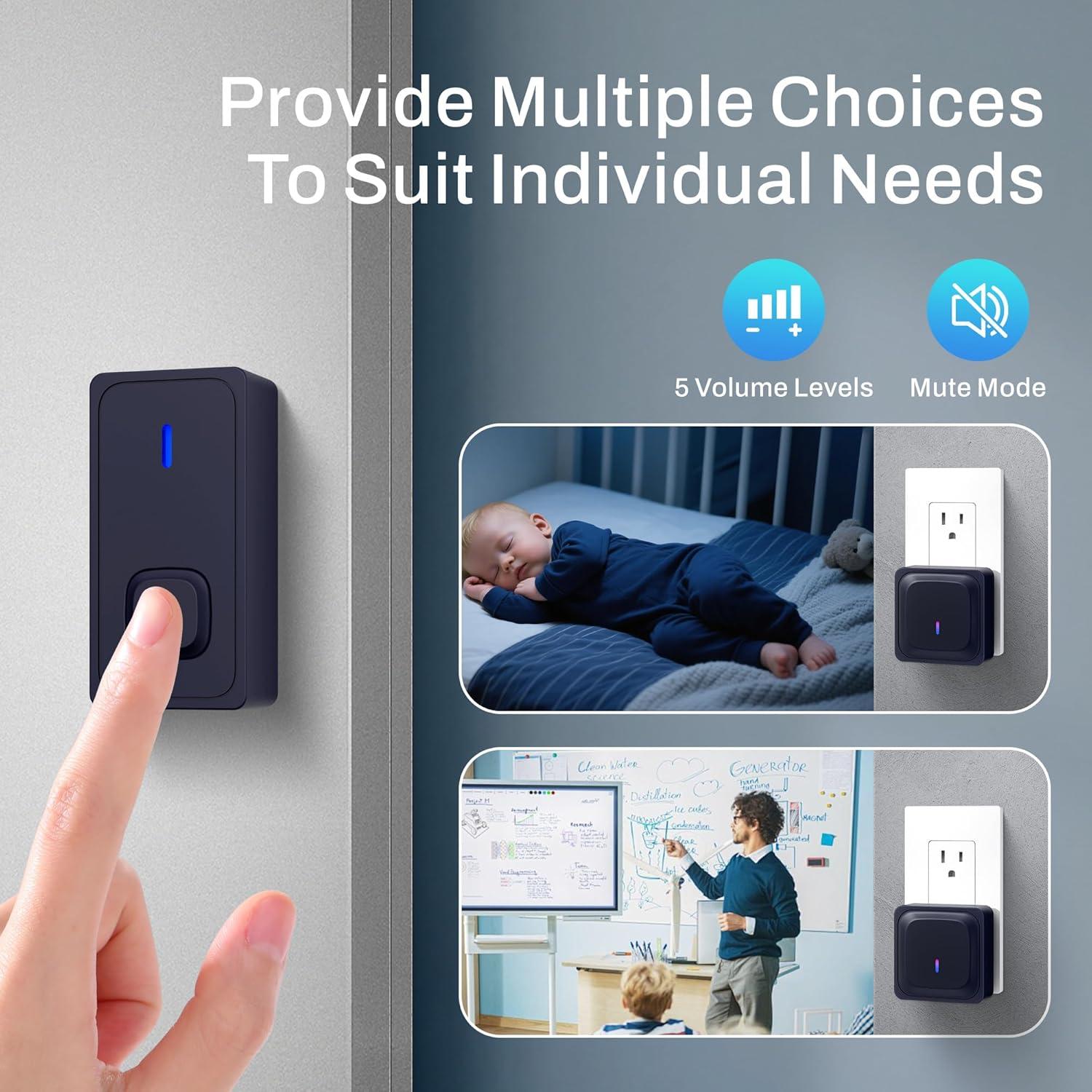 Timbre Inalámbrico BN-LINK IP55 1000Ft 58 Melodías Negro