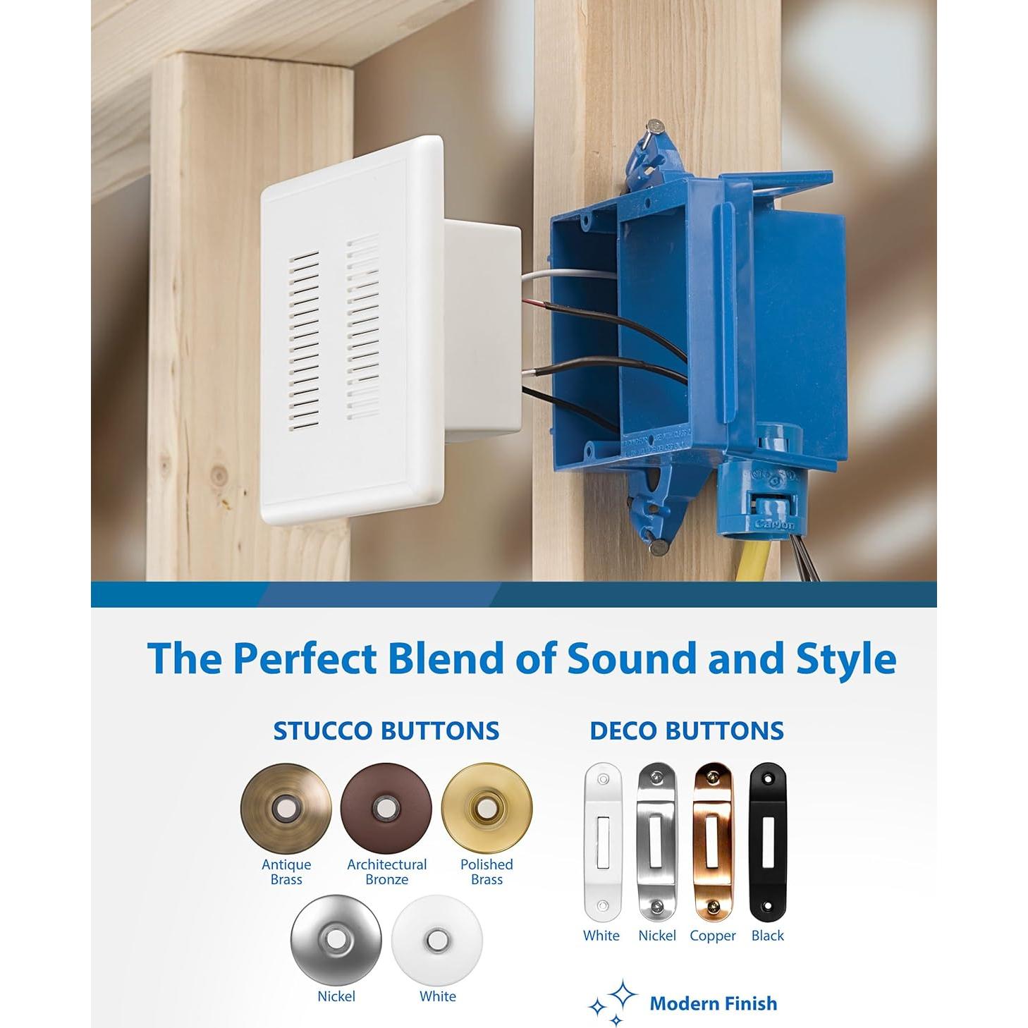 Timbre Eléctrico PrimeChime Plus 2 NICOR - Botón Básico Blanco