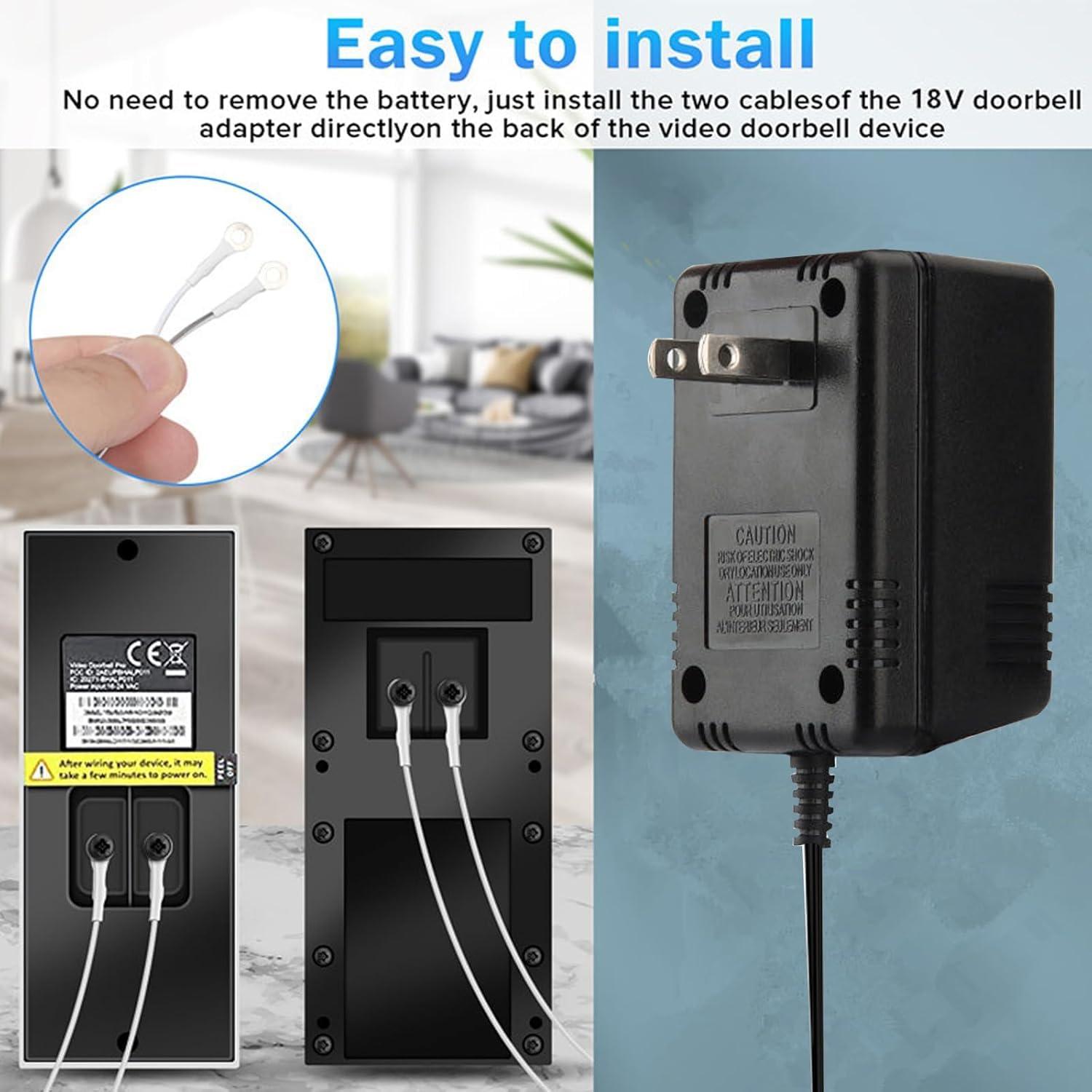 Transformador de Timbre 18V Solsinsy con Cable de 8m
