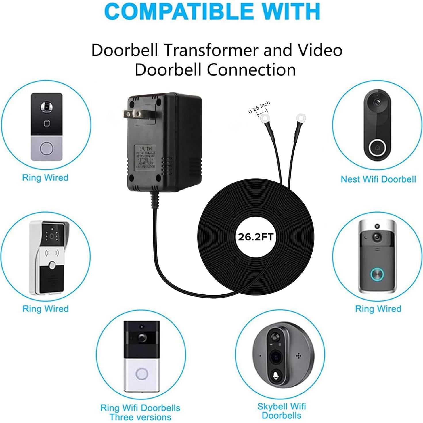 Transformador de Timbre 18V Solsinsy con Cable de 8m