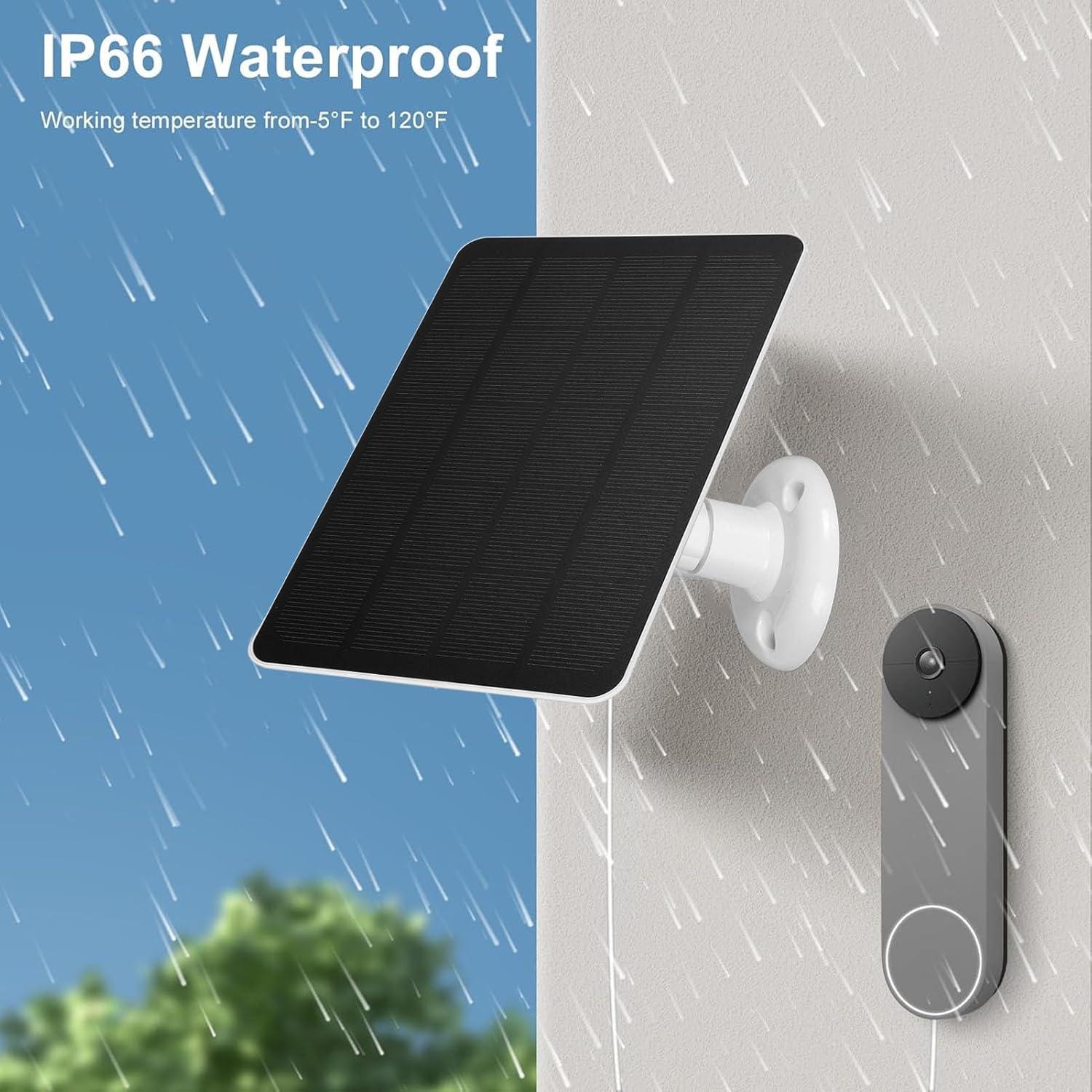 Cargador Solar JTLB 10W para Timbres Google Nest y 2K