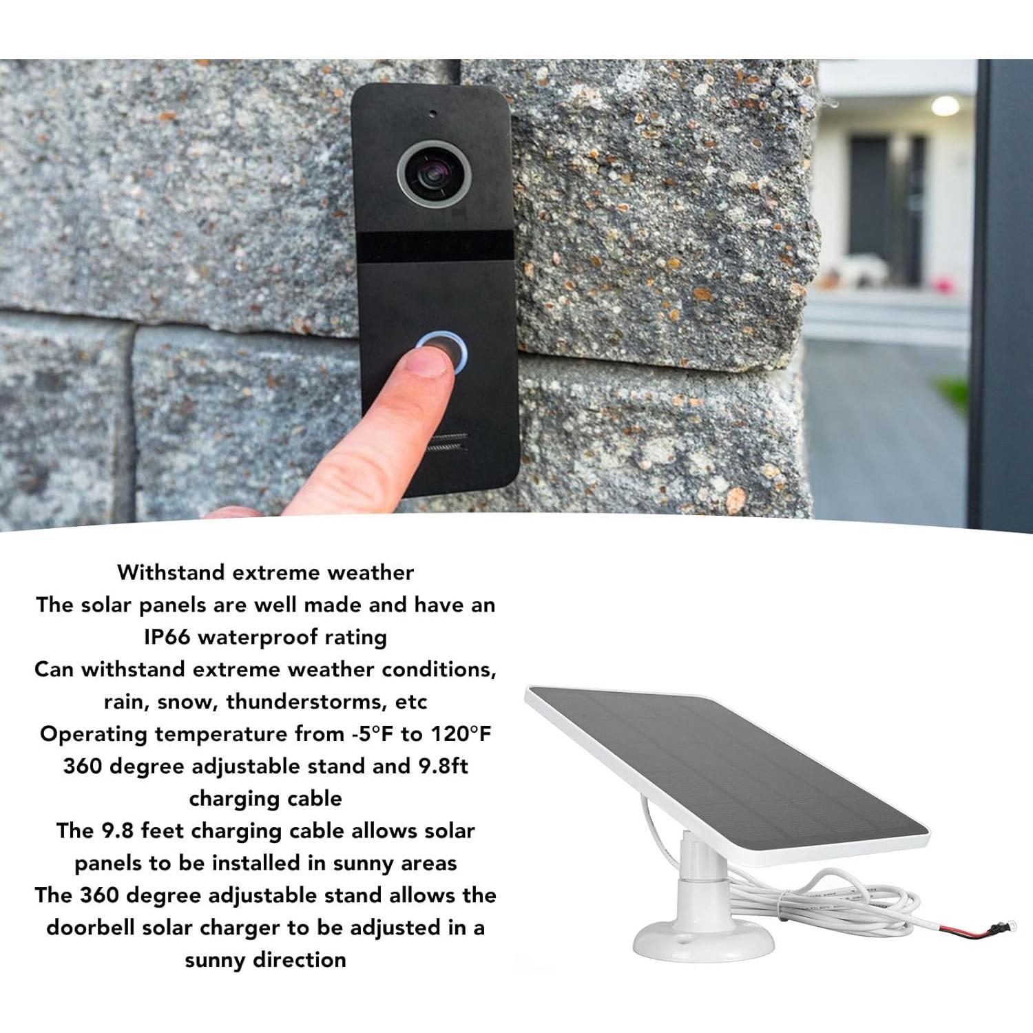 Cargador Solar JTLB 10W para Timbres Google Nest y 2K