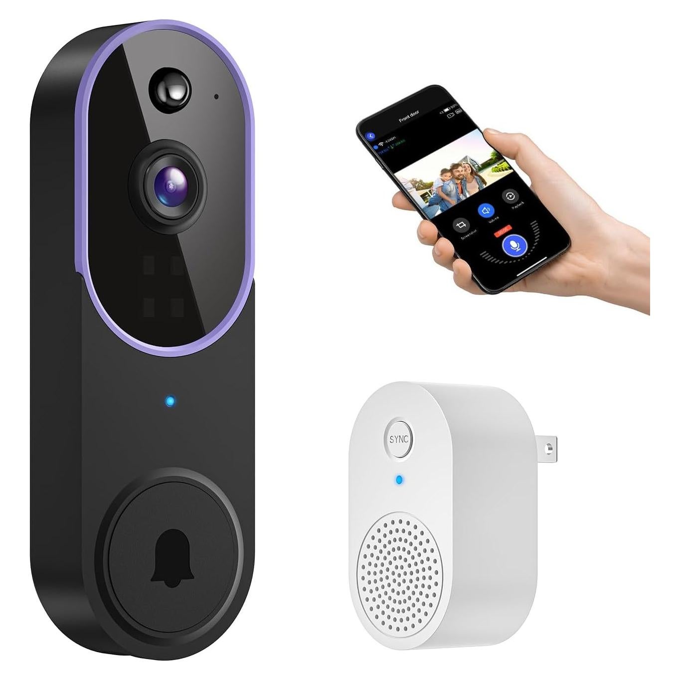 Cámara Timbre Video Inalámbrica 1080p NUMLAKE con IA