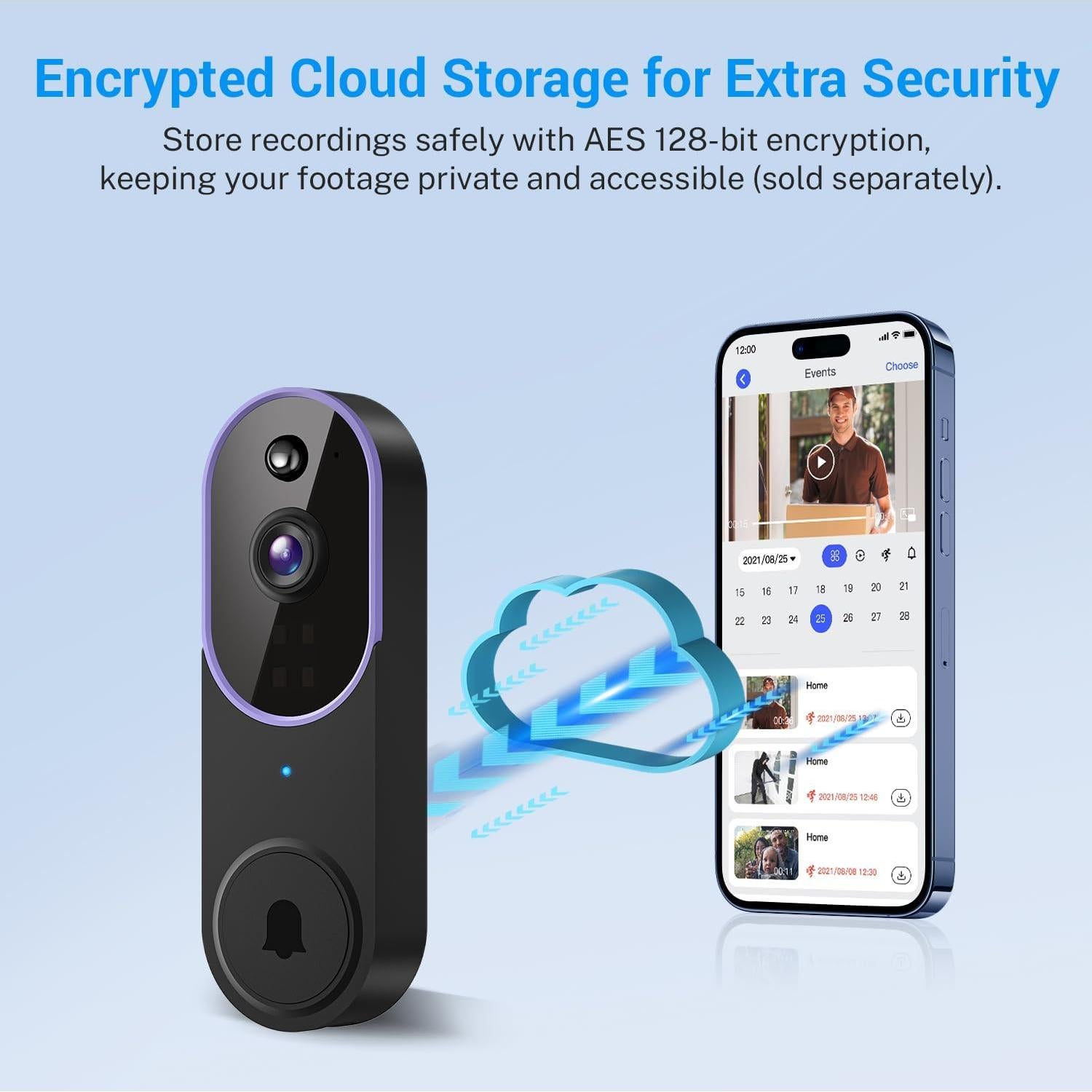 Cámara Timbre Video Inalámbrica 1080p NUMLAKE con IA