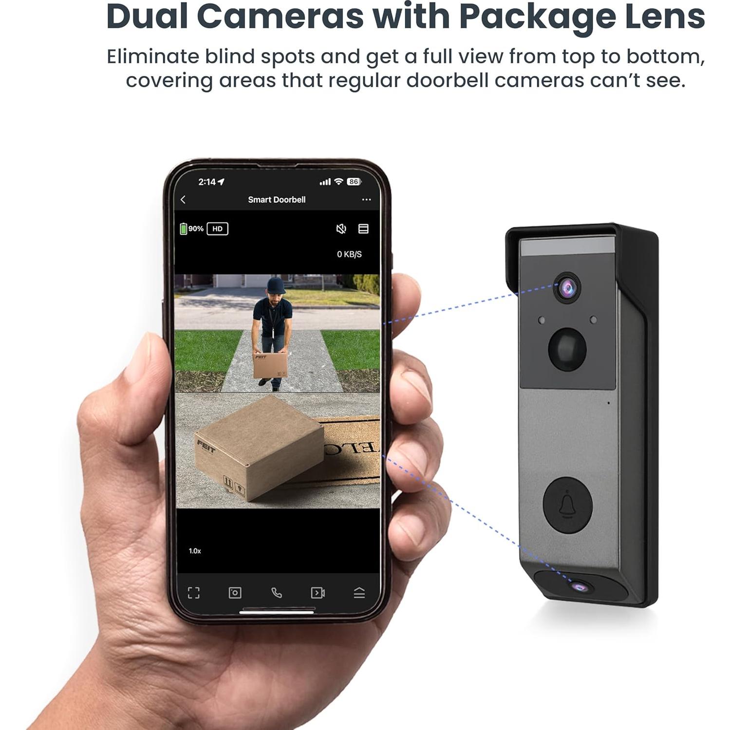 Timbre Inalámbrico Inteligente Feit Electric con Cámara HD 1080p