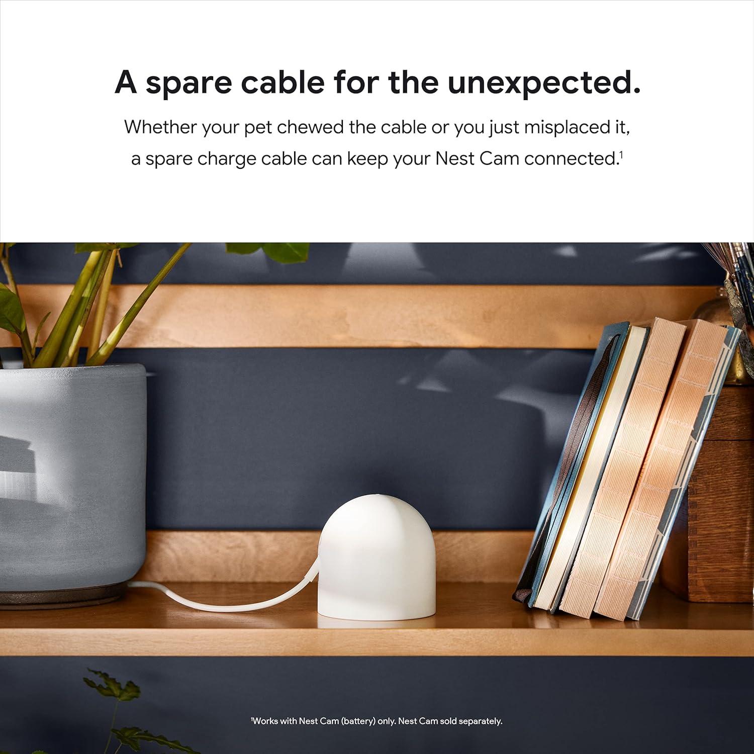 Cable de Carga USB Magnético Google Nest Cam 1m Blanco