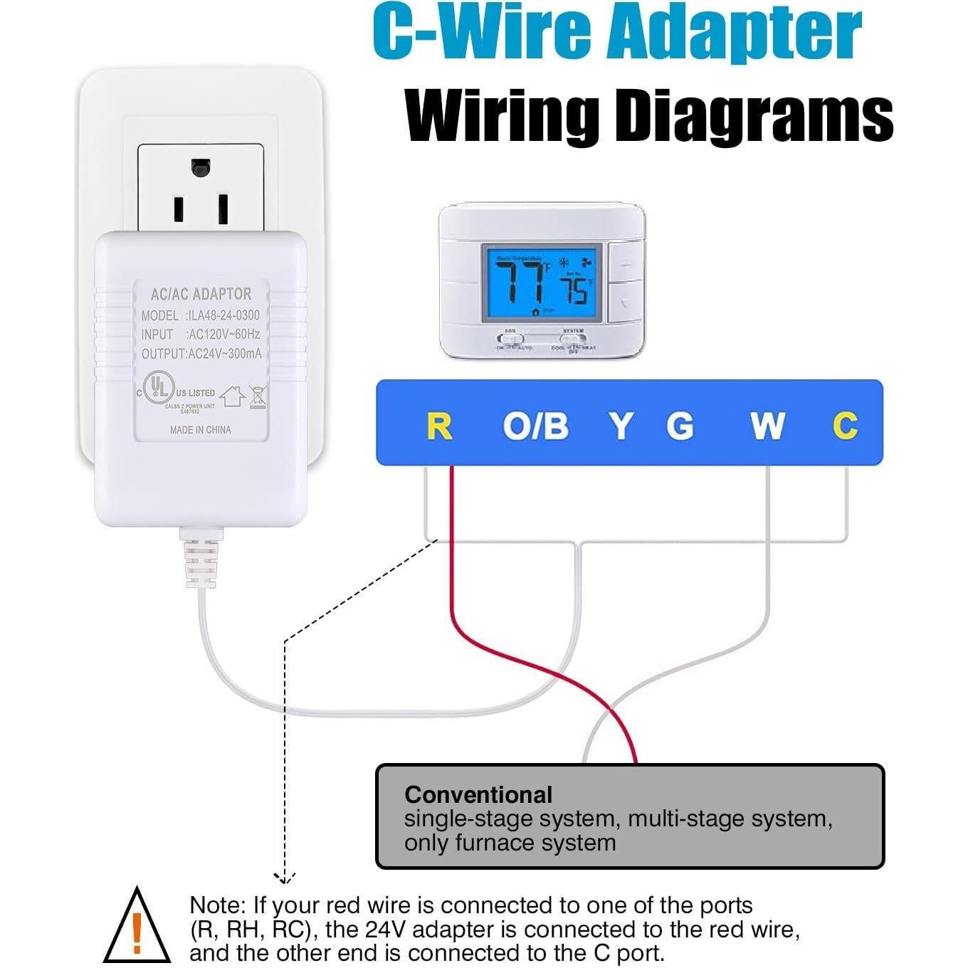 Transformador 24V AC Aowel ILA48-24-0300 para Termostato