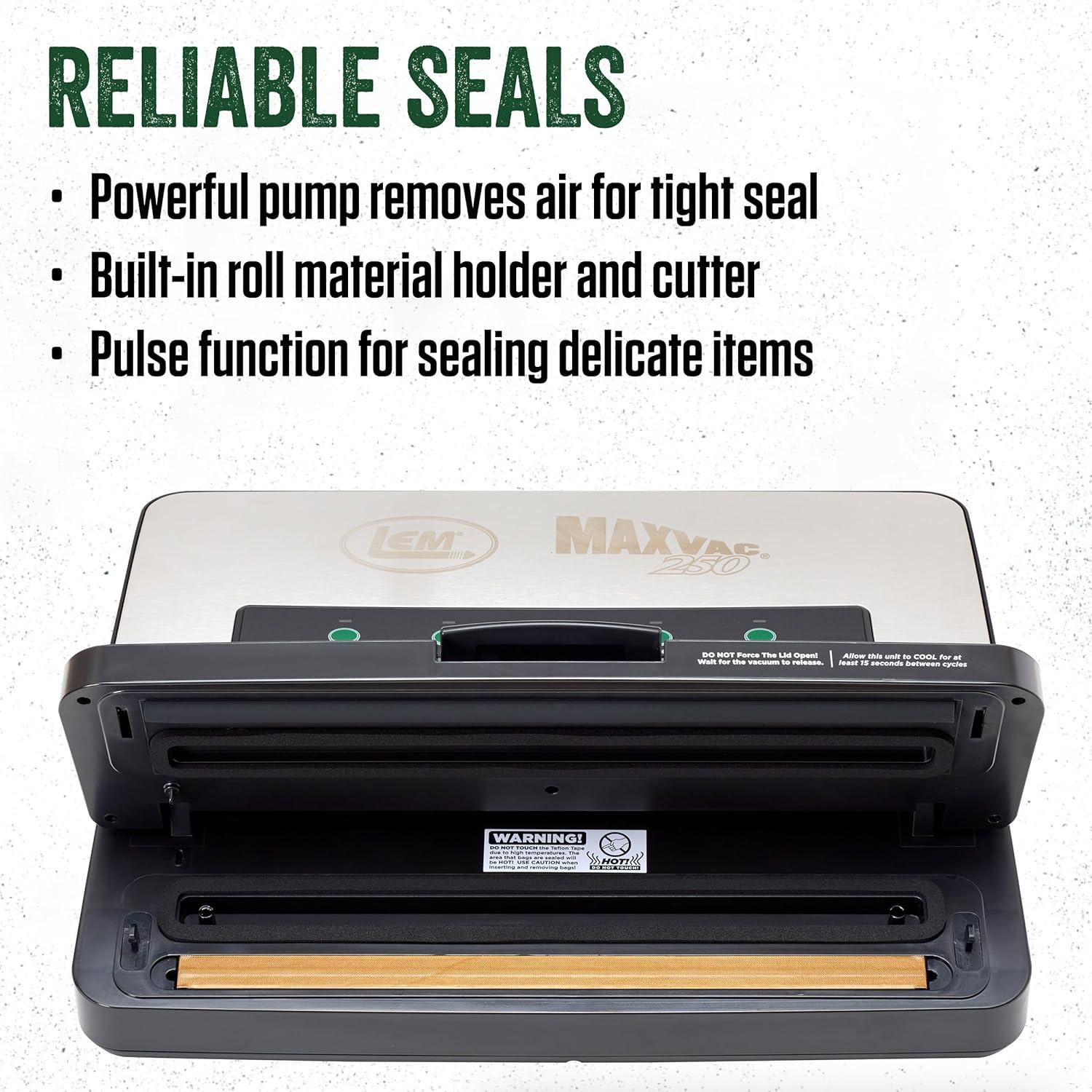 Sellador al Vacío LEM MaxVac 250 Acero Inoxidable 220W