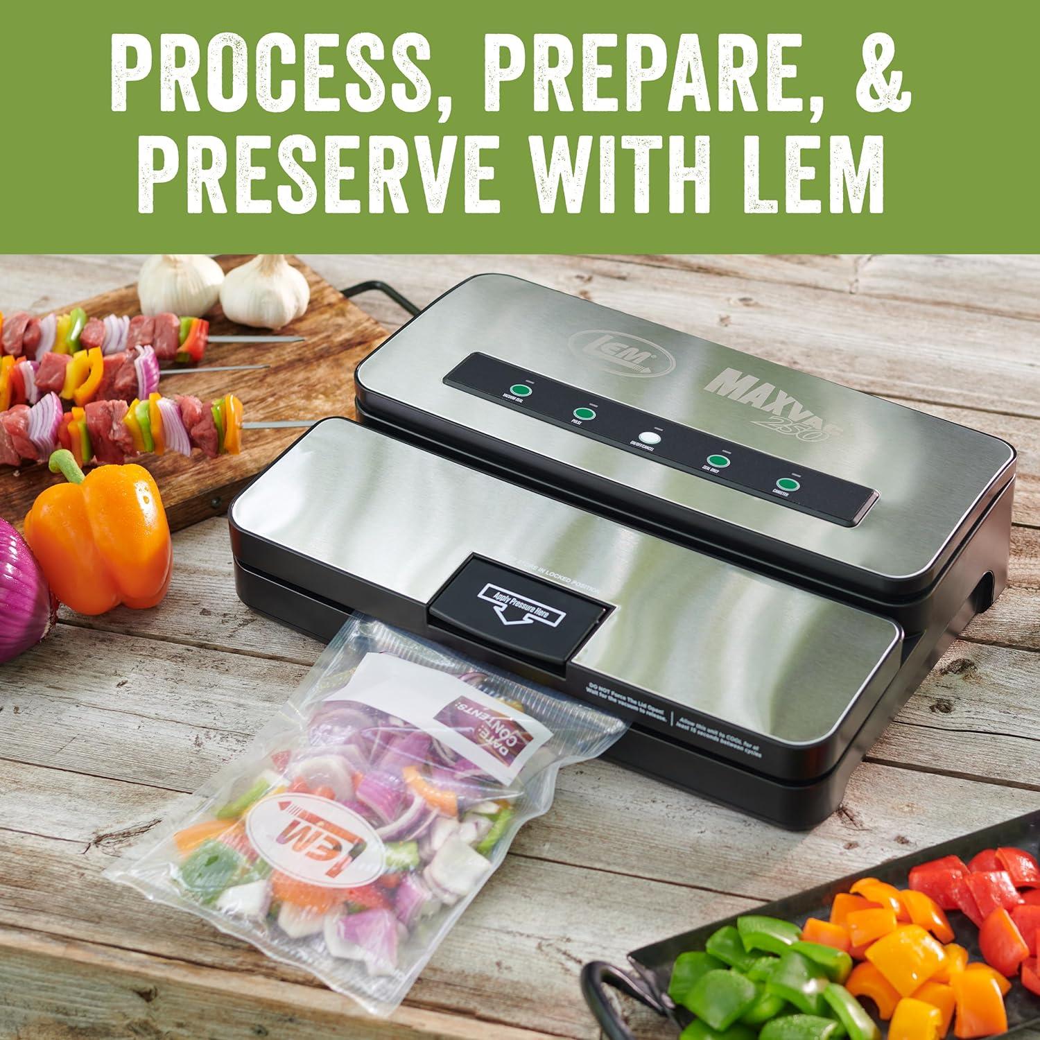 Sellador al Vacío LEM MaxVac 250 Acero Inoxidable 220W