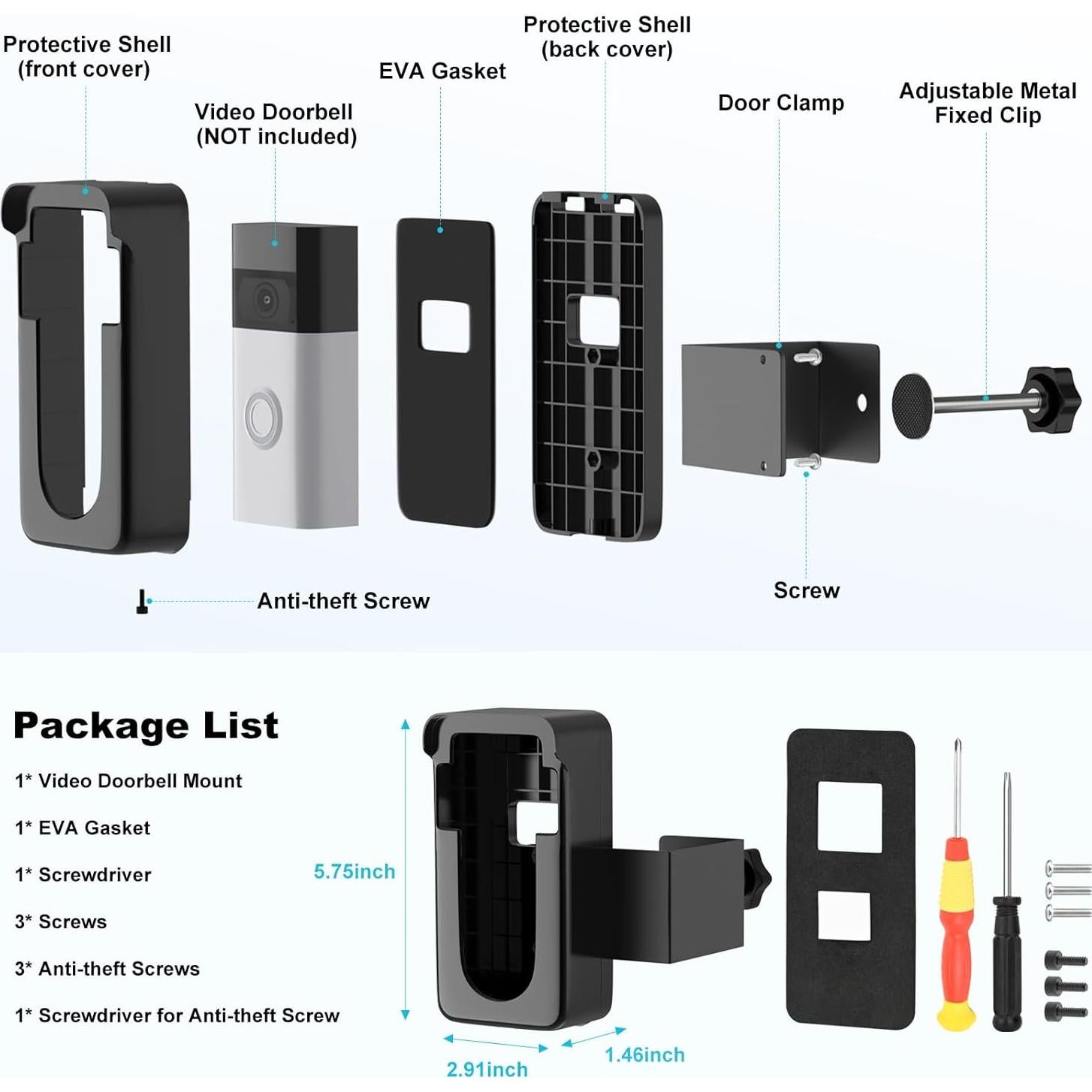Soporte Antirrobo para Timbre de Video Ring - GAHOGA