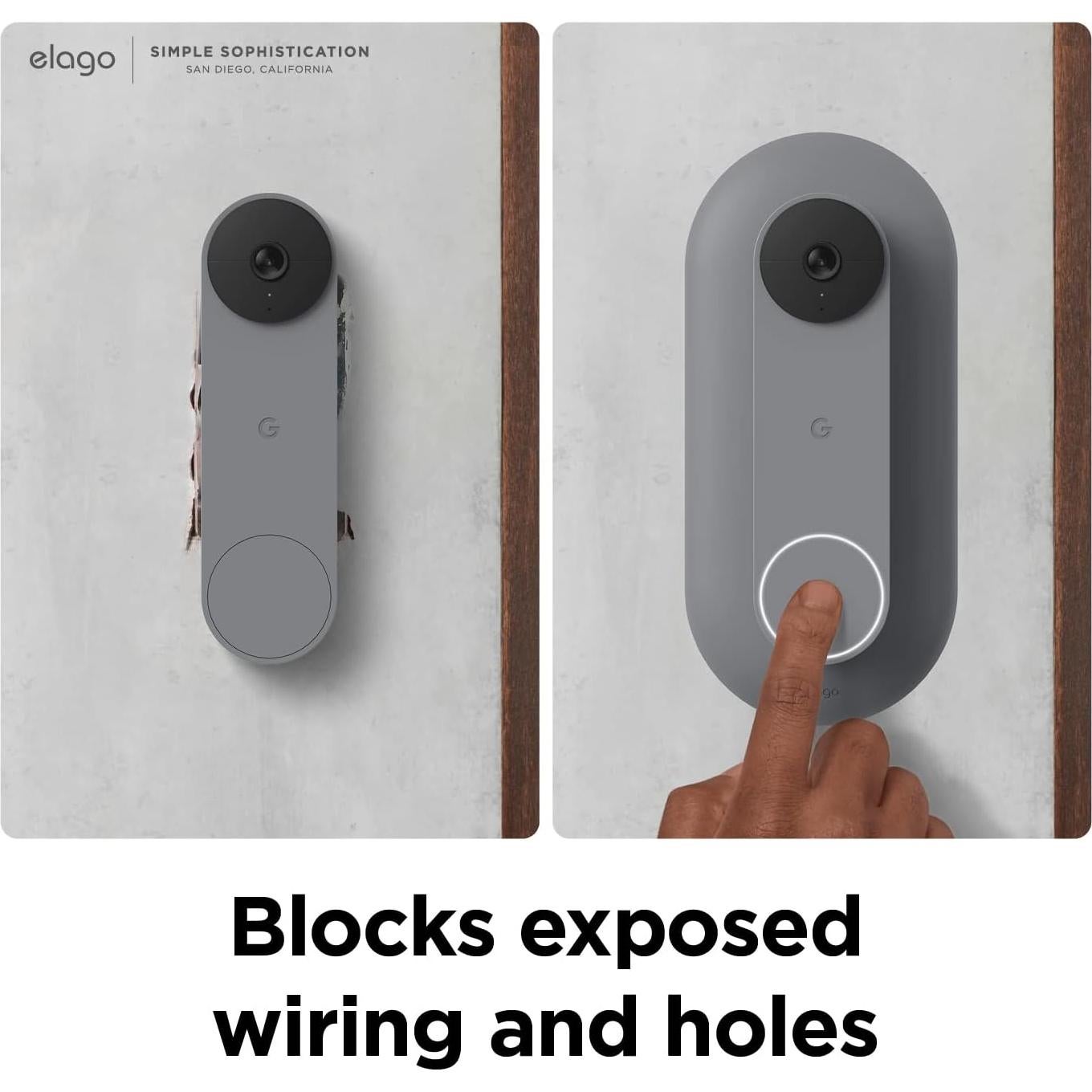 Placa Decorativa elago Mount para Timbre Google Nest Hello Gris