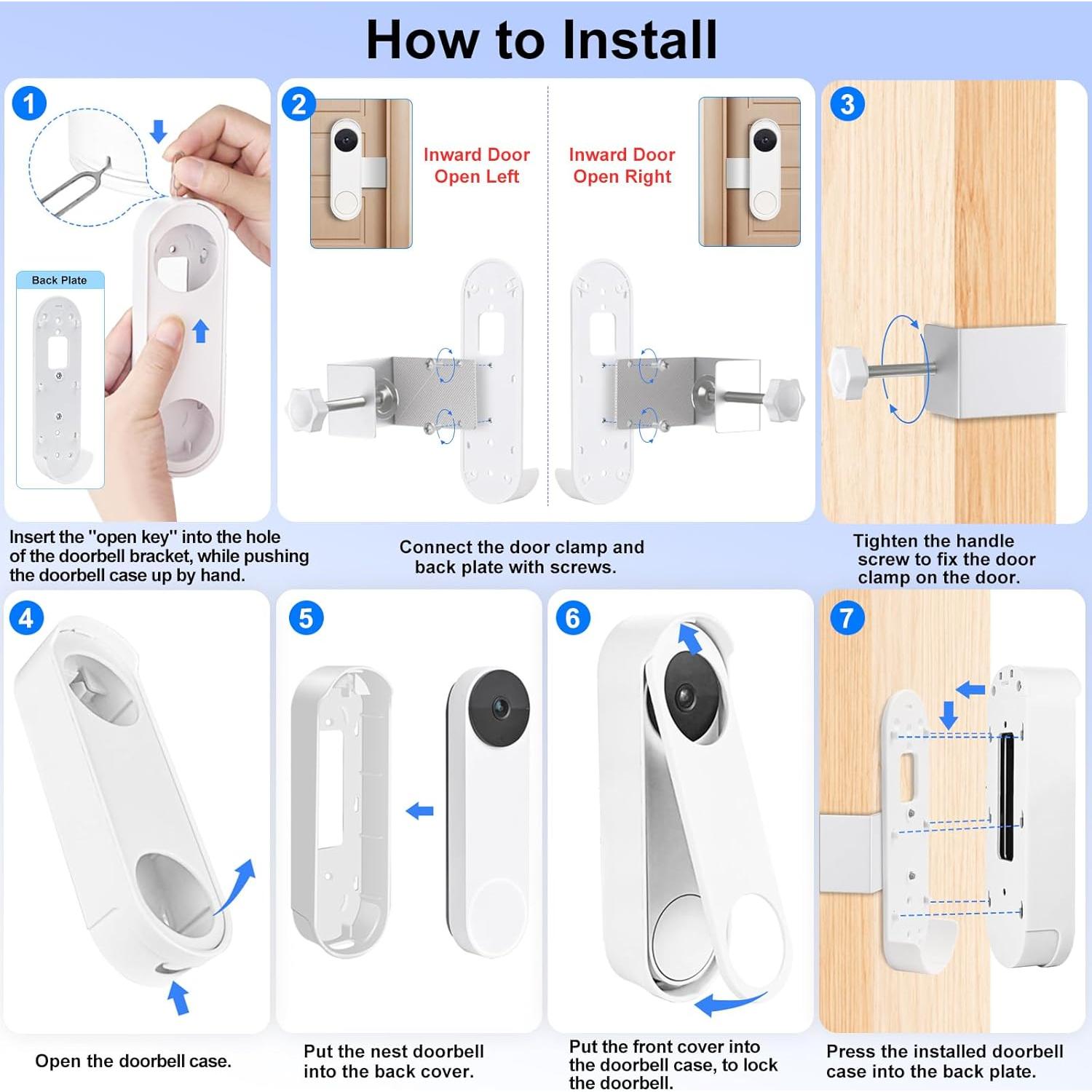 Soporte Antirrobo para Timbre Google Nest Batería - Montaje Sin Taladro