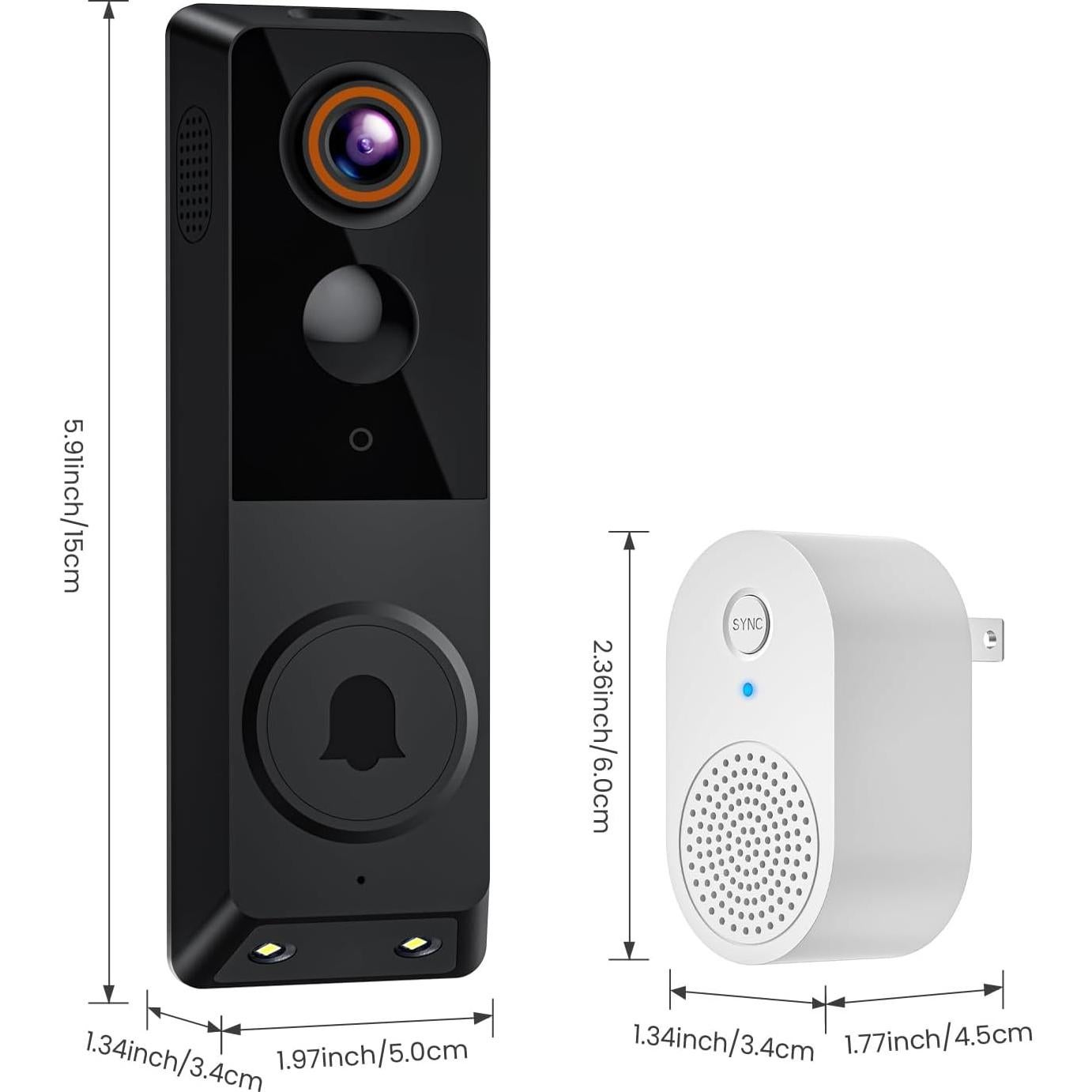 Cámara de Timbre Inteligente SearByte G50A 1080P Wi-Fi