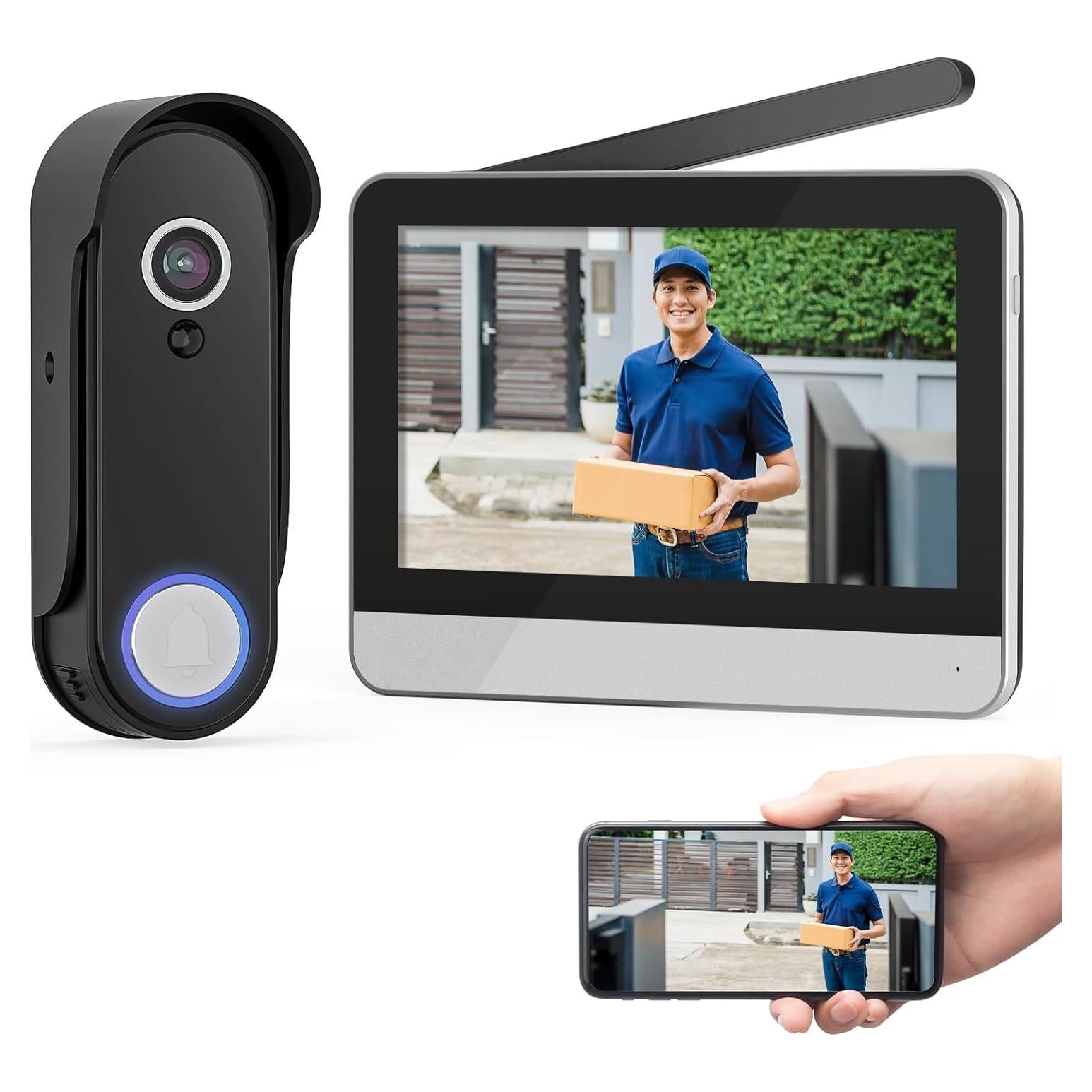 Timbre de Video Inalámbrico WISDOM VIEW 1080P Pantalla 7"