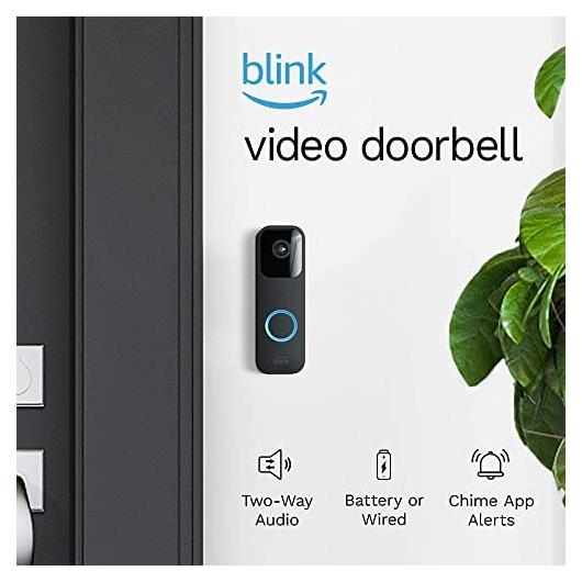 Like-New Blink Video Doorbell (2023 release), Two-way audio, HD video, motion and chime app alerts and Alexa enabled — wired or wire-free (Black)