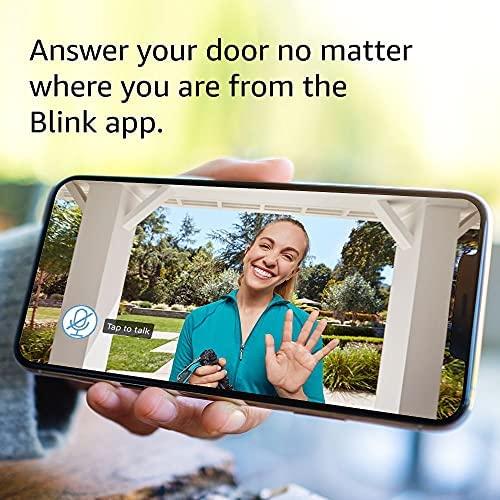 Like-New Blink Video Doorbell (2023 release), Two-way audio, HD video, motion and chime app alerts and Alexa enabled — wired or wire-free (Black)