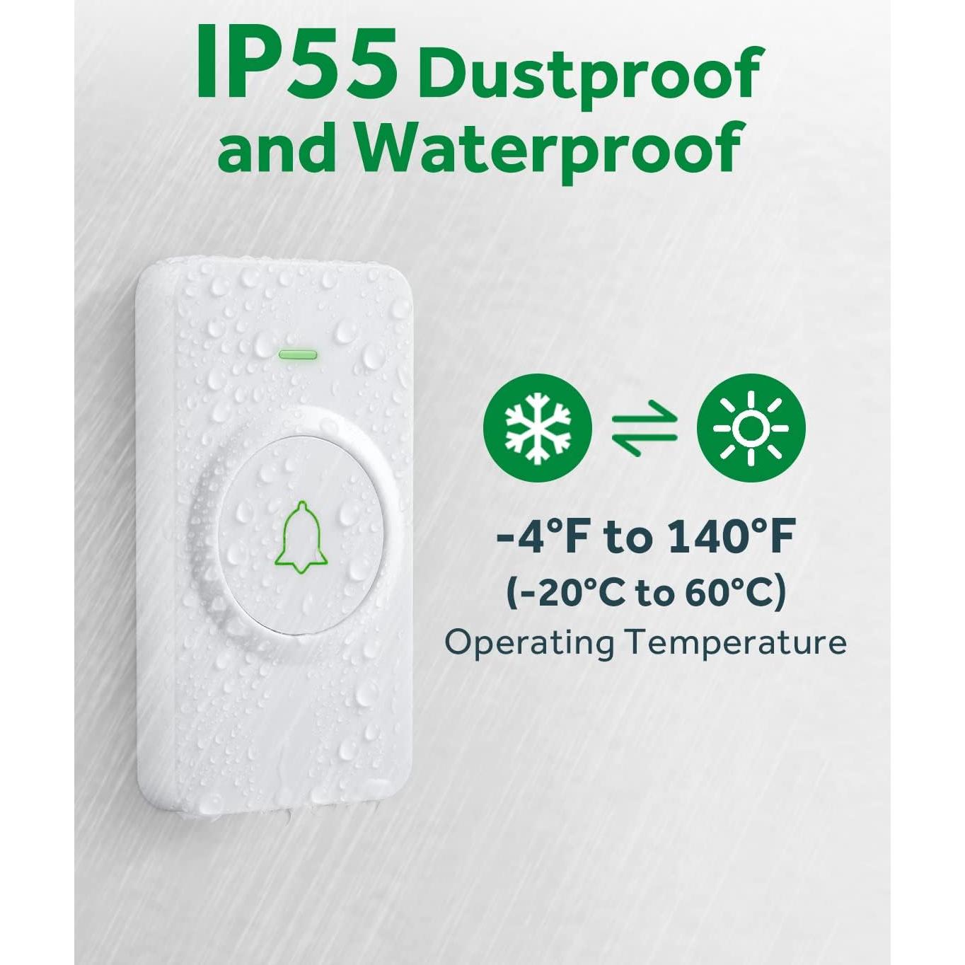 Timbre Inalámbrico AVANTEK CW-11 Impermeable 52 Melodías