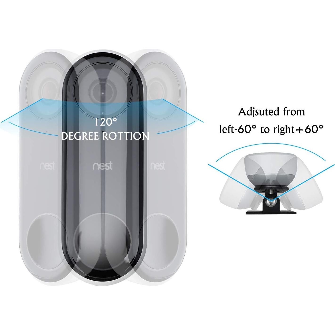 Soporte Ajustable POPMAS para Timbre Nest Hello - 120 Grados