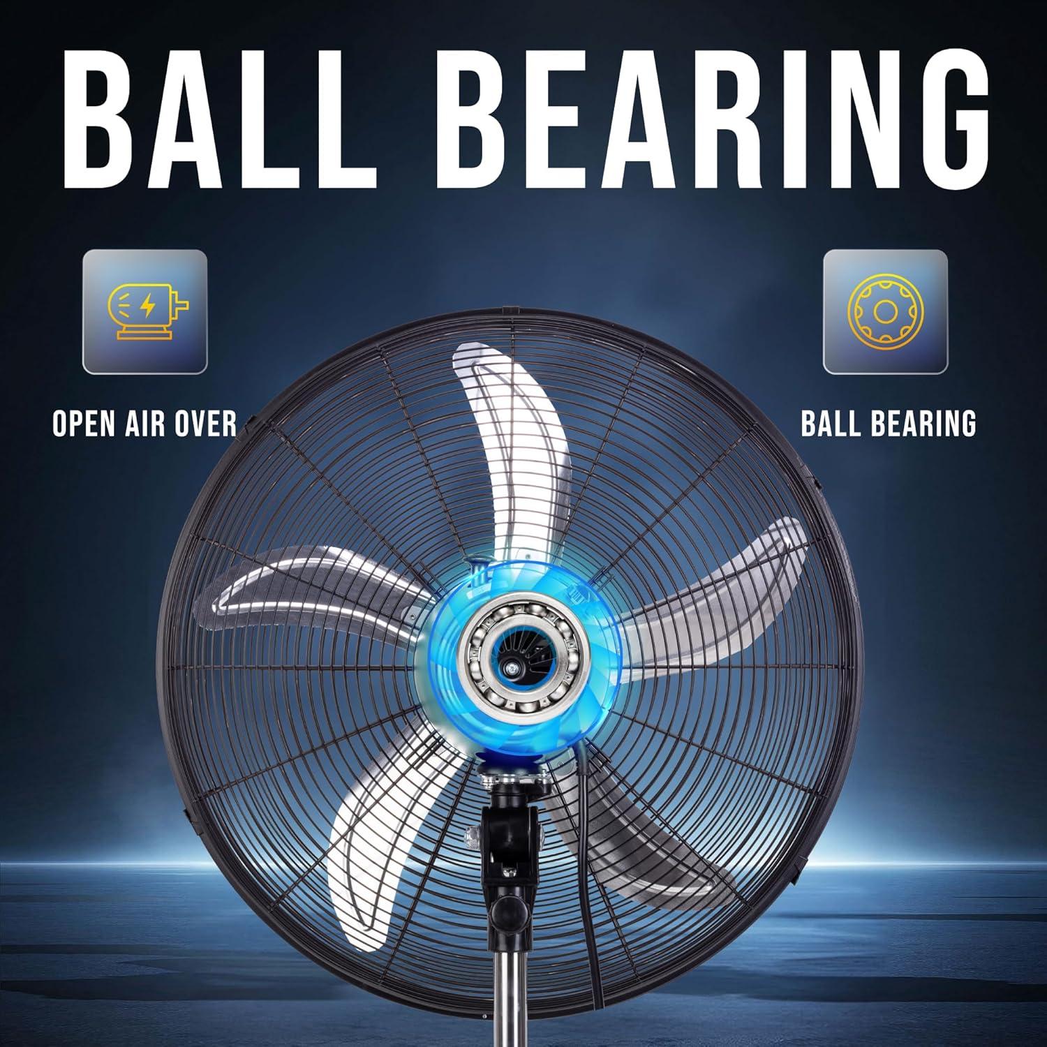 Ventilador de pedestal Tornado 20" - 5000 CFM, 3 velocidades, 1/6 HP