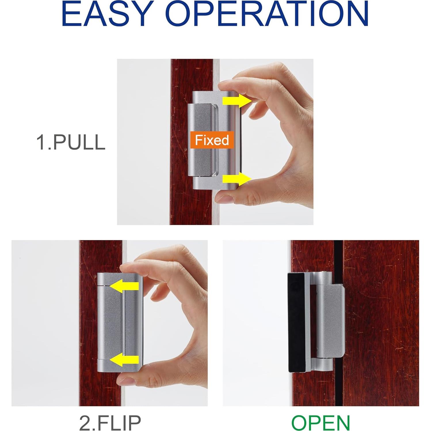 Cerradura de Seguridad Kirphealy para Puerta - 2 Paquete, Soporta 362kg