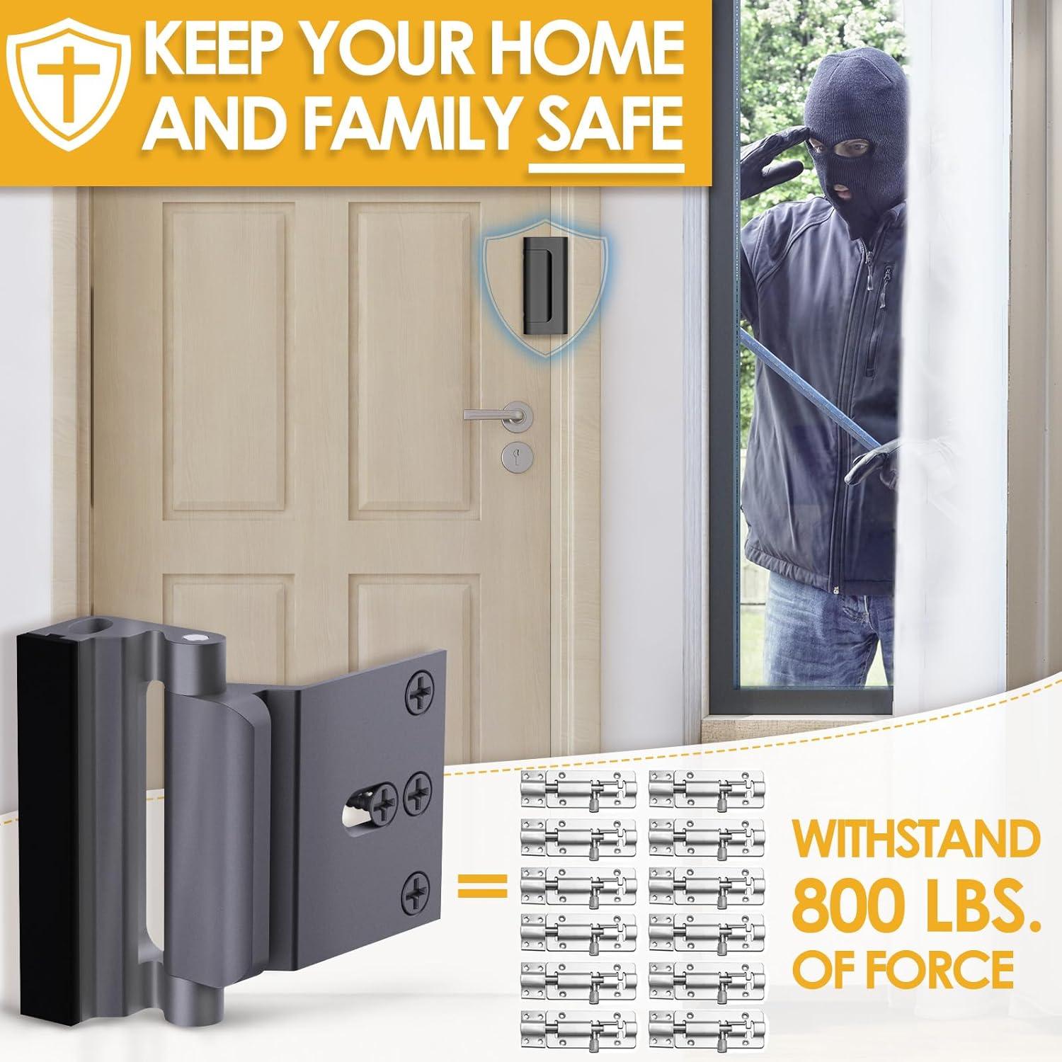 Cerradura de Refuerzo de Seguridad EVERPLUS para Puertas - Gris