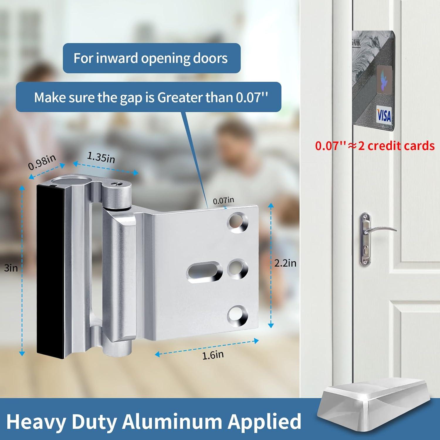 Cerradura de Refuerzo de Seguridad Auzev Plateada 1Pack