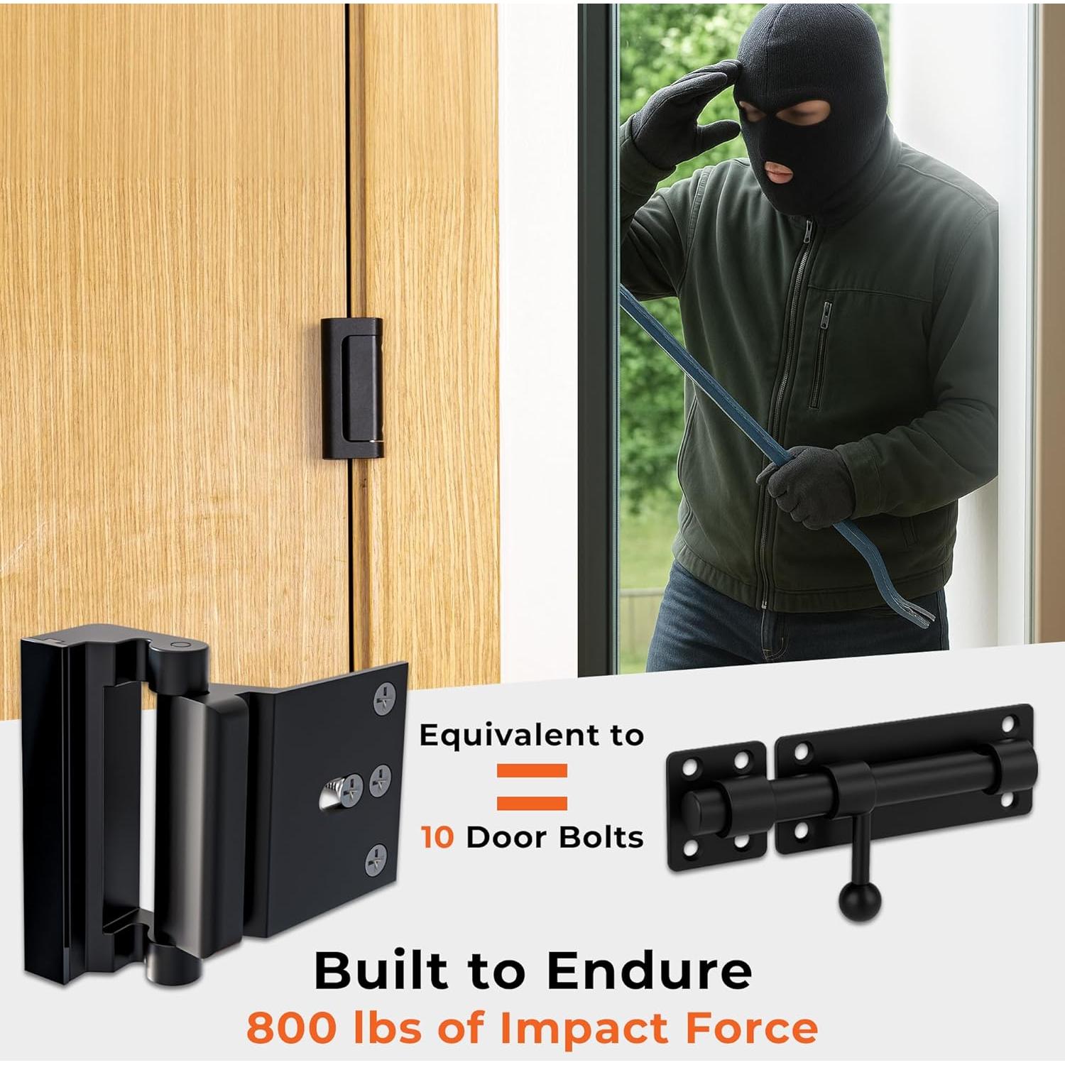 Cerradura de Seguridad HomeBrella para Puerta - 2 Paquetes - Soporta 362 kg