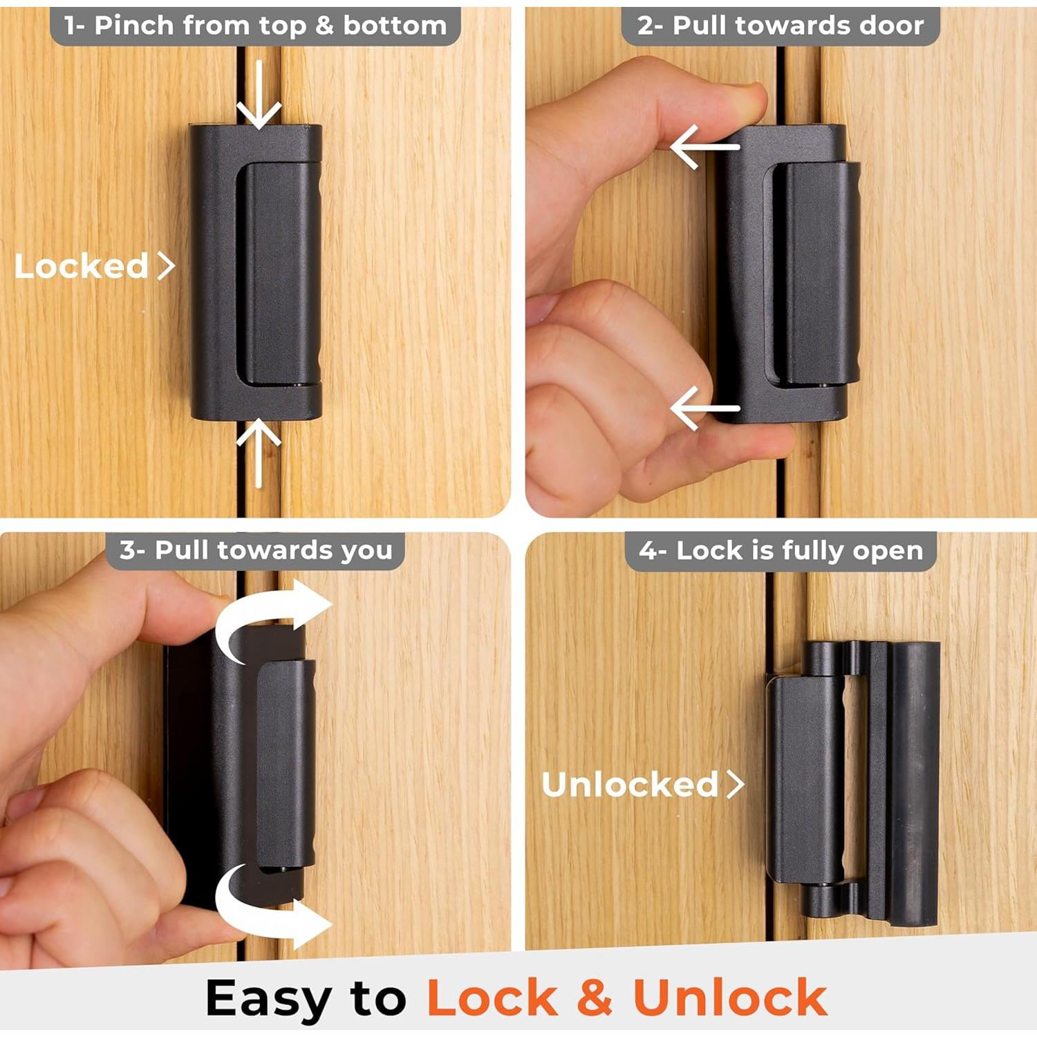 Cerradura de Seguridad HomeBrella para Puerta - 2 Paquetes - Soporta 362 kg