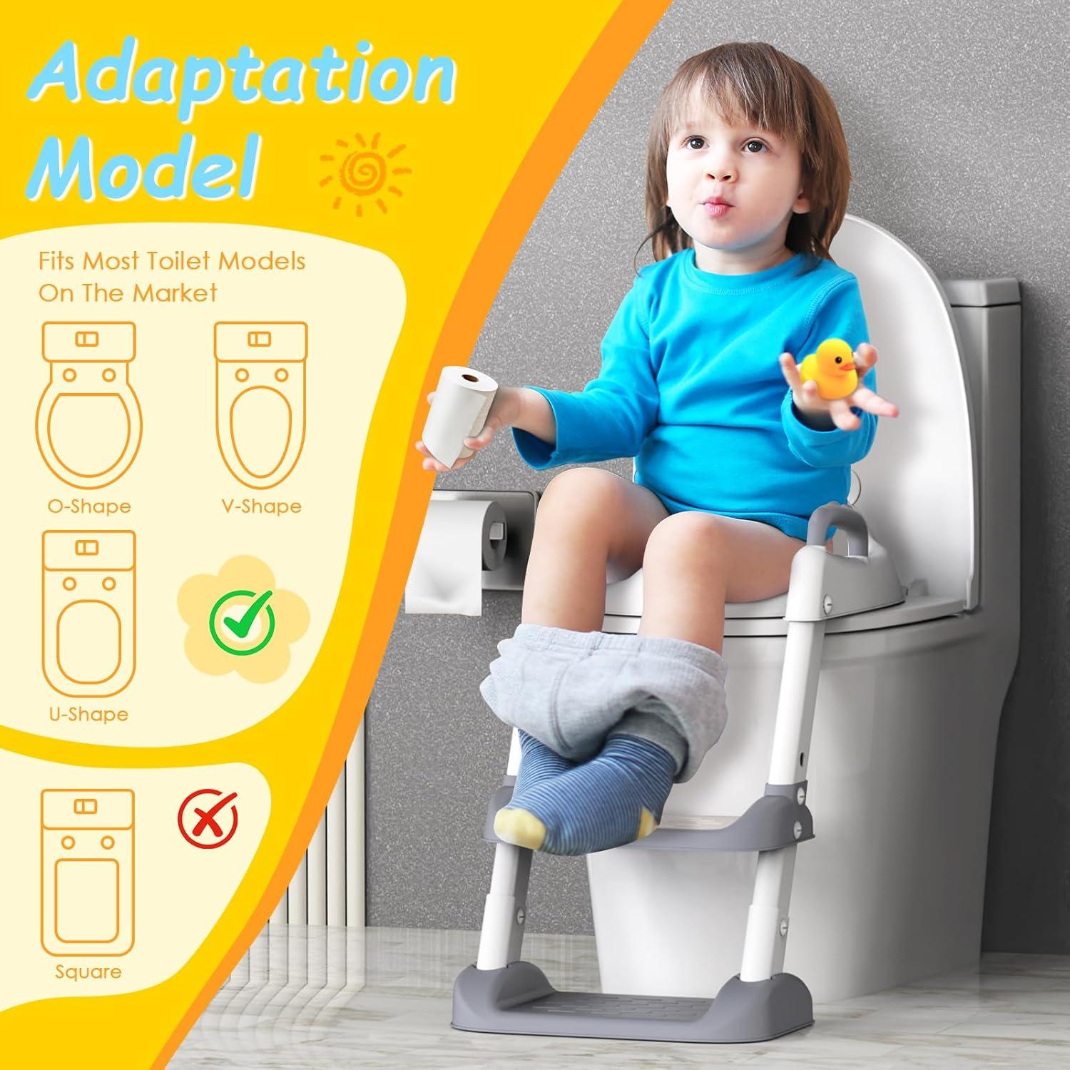 Asiento de Entrenamiento para Baño HBTower Gris Ajustable