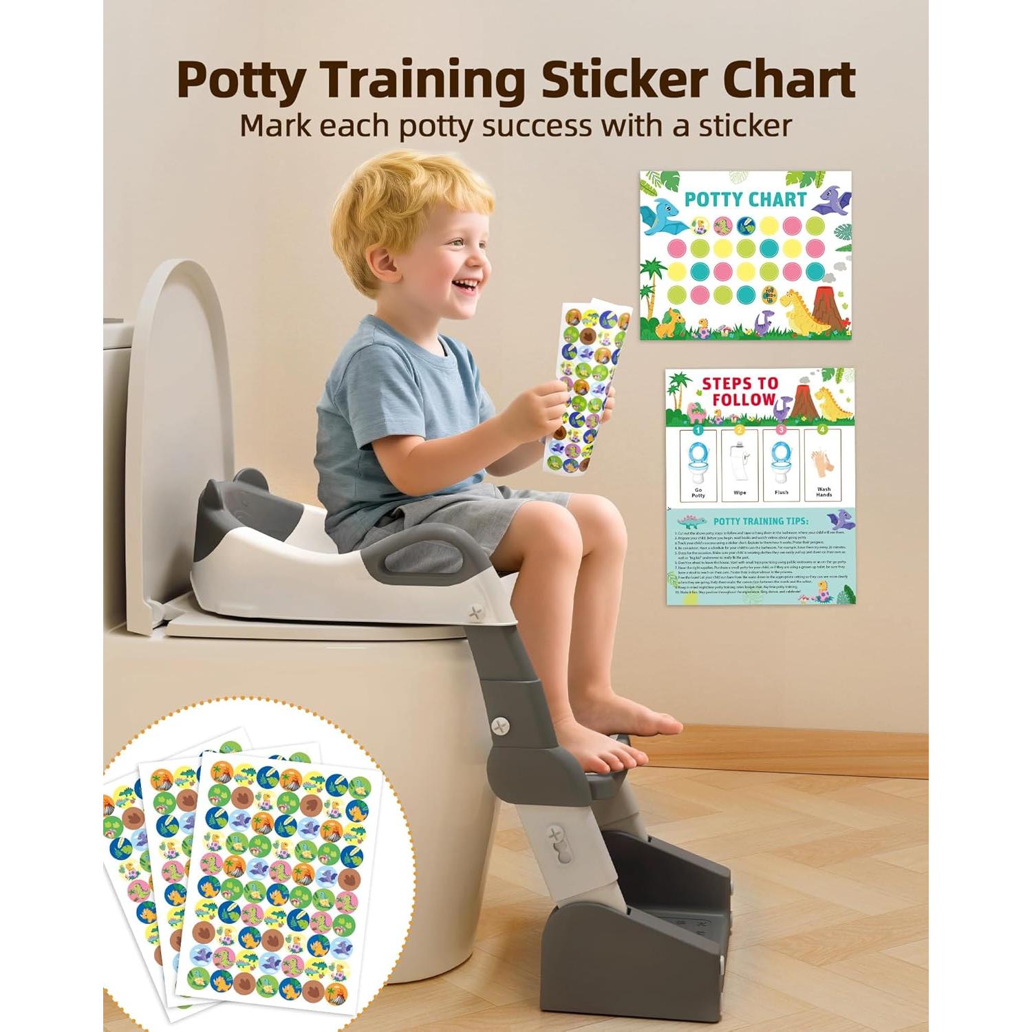 Asiento de Entrenamiento para Baño Szwbee 3-en-1 con Escalera