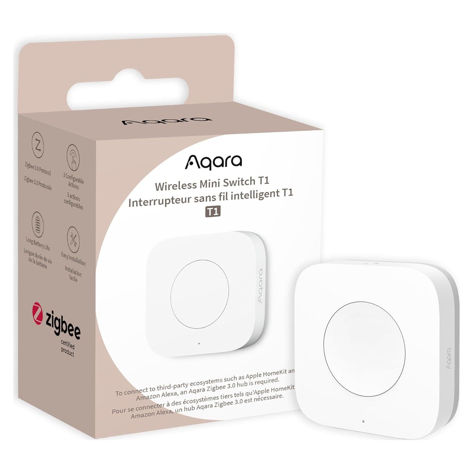 Interruptor Mini Inalámbrico Aqara T1 Zigbee 3.0 con Soporte OTA