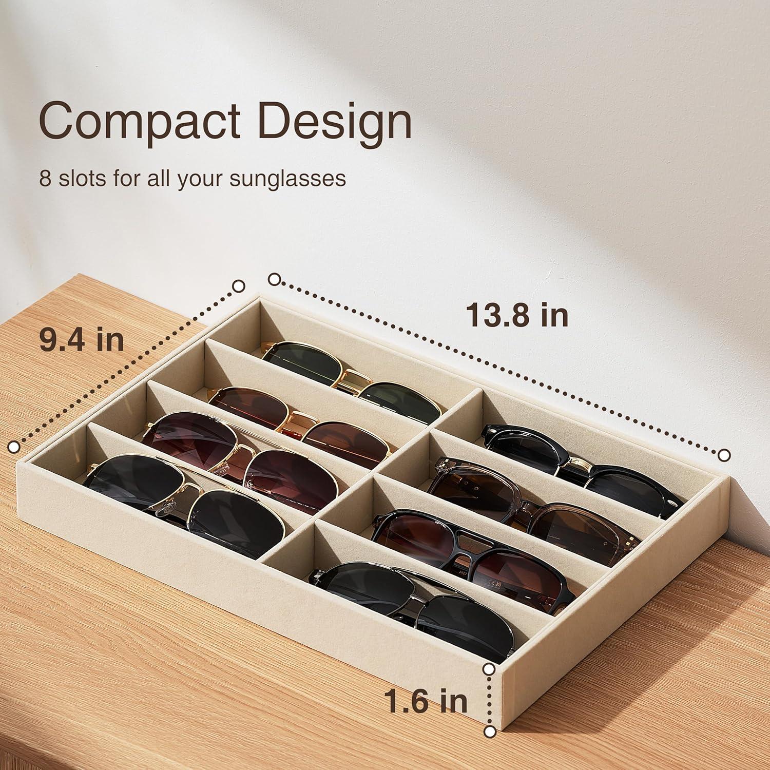 Organizador de Gafas de Sol Pickpiff Beige 8 Compartimentos