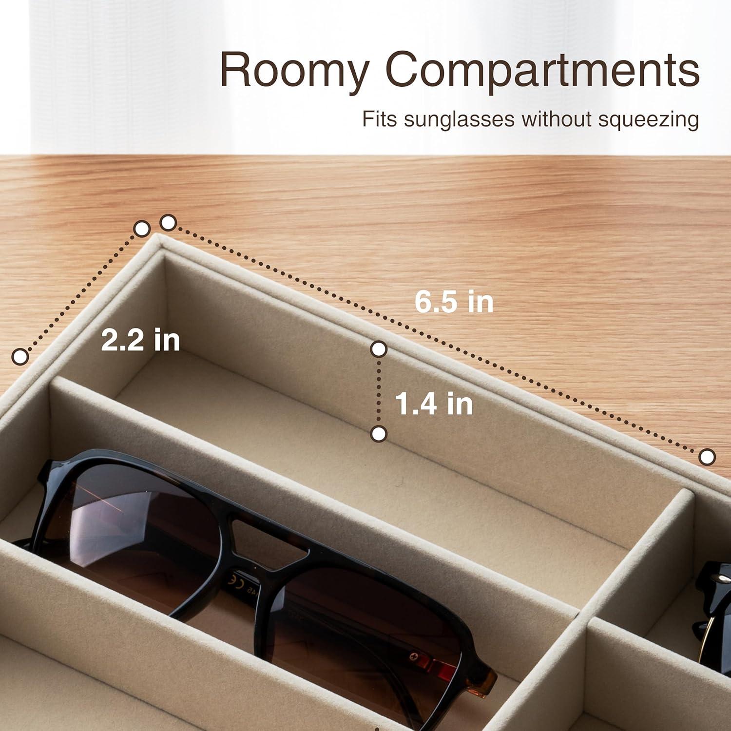 Organizador de Gafas de Sol Pickpiff Beige 8 Compartimentos