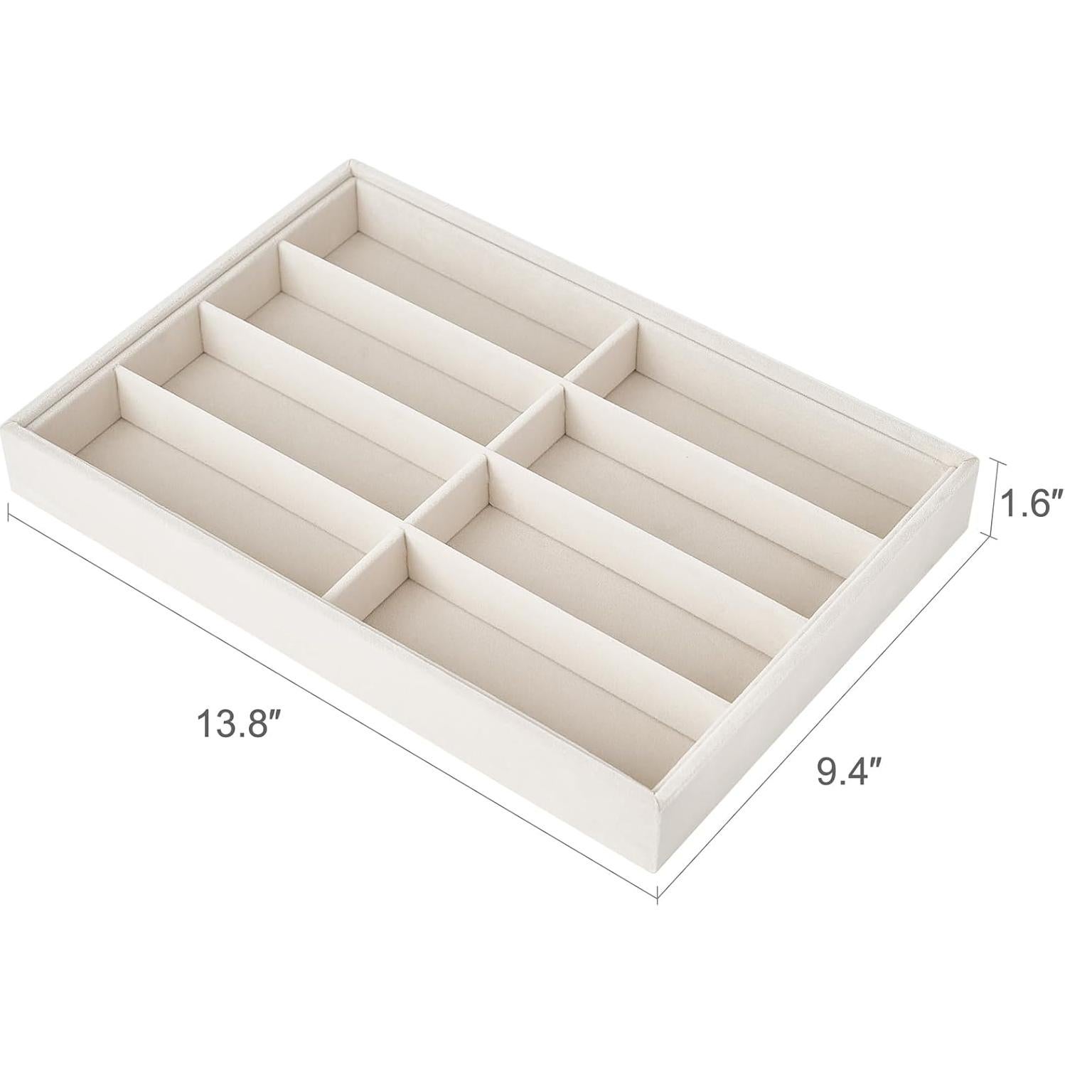 Organizador de Gafas Mkono Terciopelo Beige 8 Compartimentos