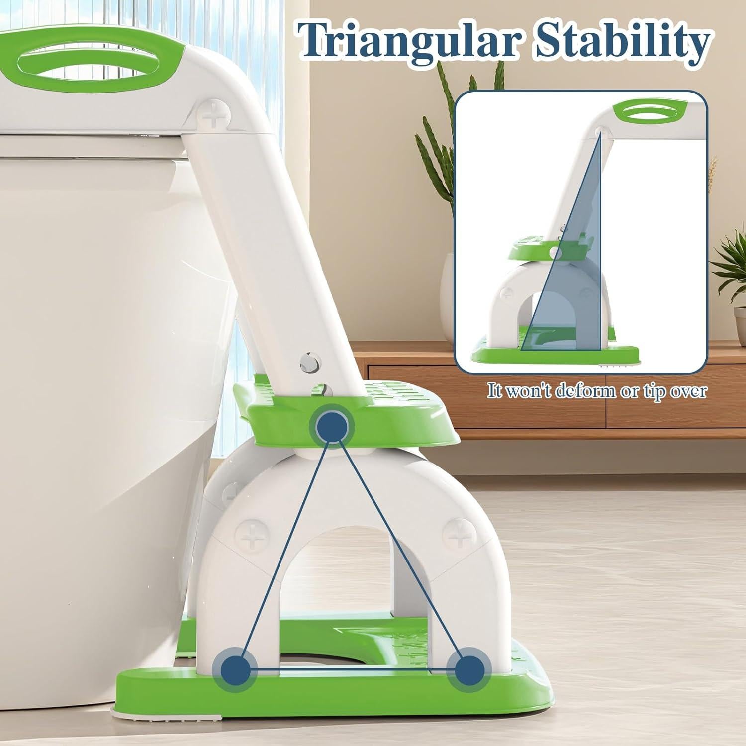 Asiento de Entrenamiento para Baño CUXFLS Verde 2 en 1 Ajustable