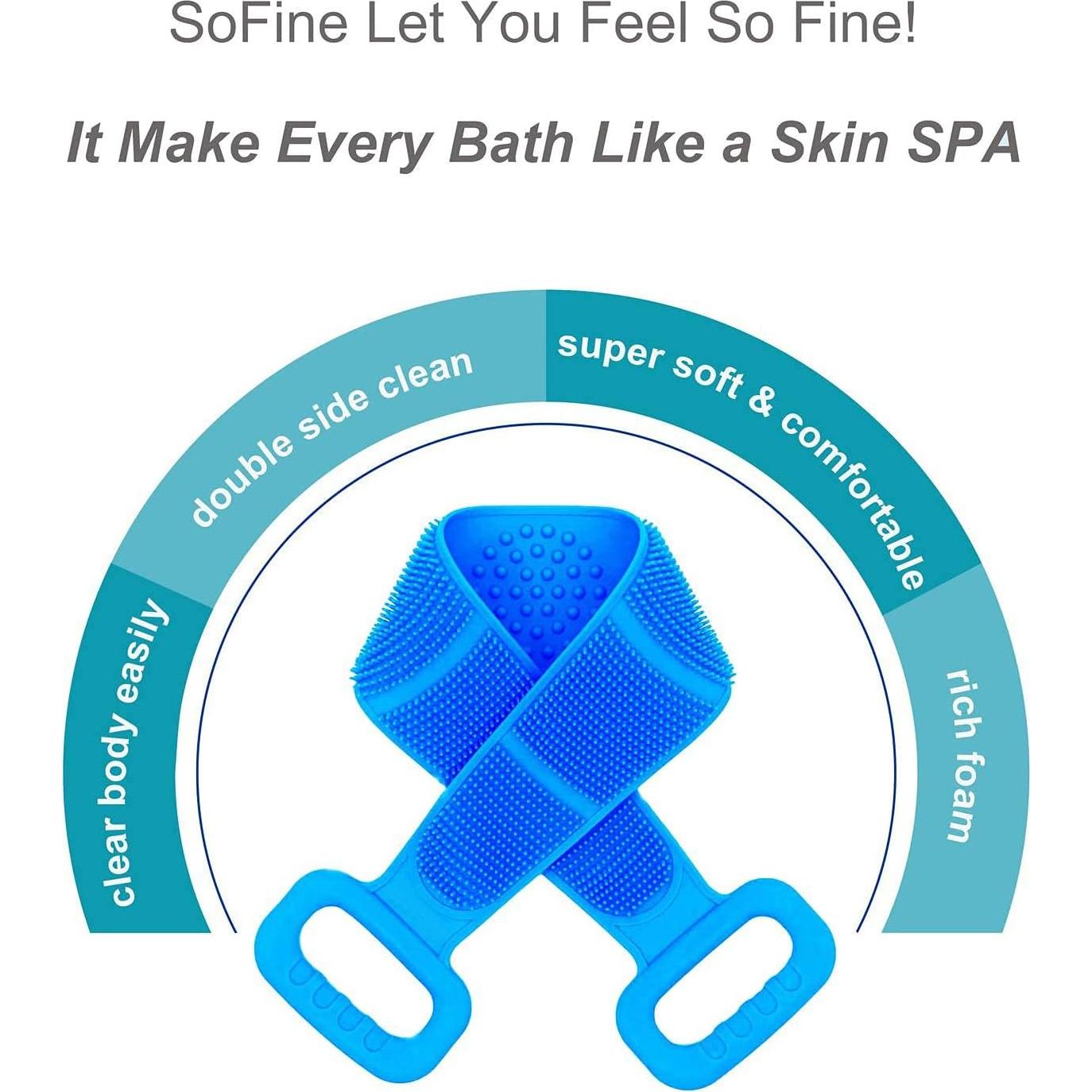 Exfoliador de Espalda de Silicona Sofine 80cm Doble Cara