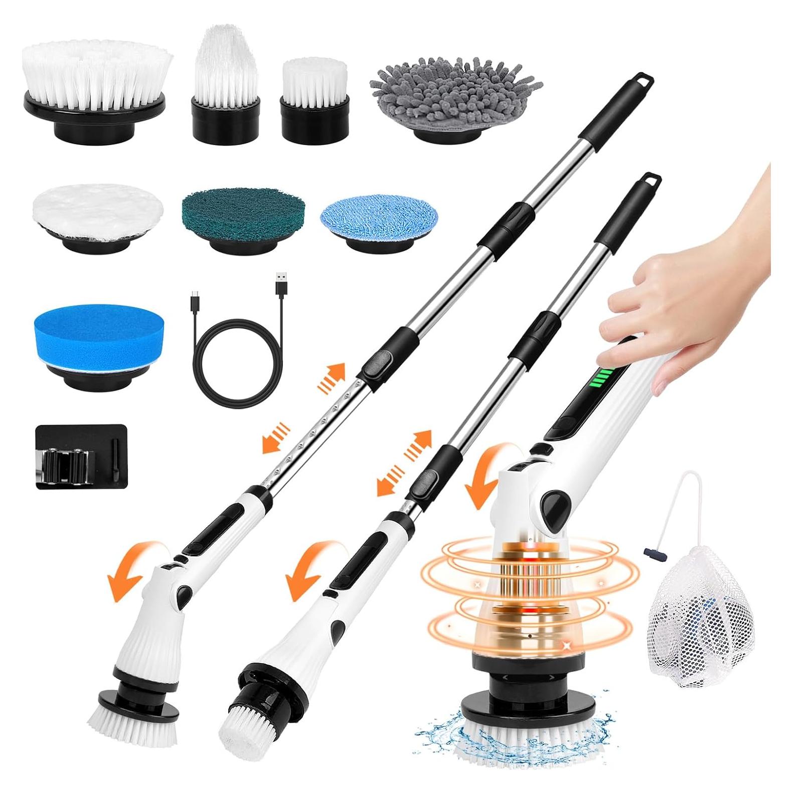 Cepillo de limpieza eléctrico Pseaord con 8 cabezales y 6 ángulos