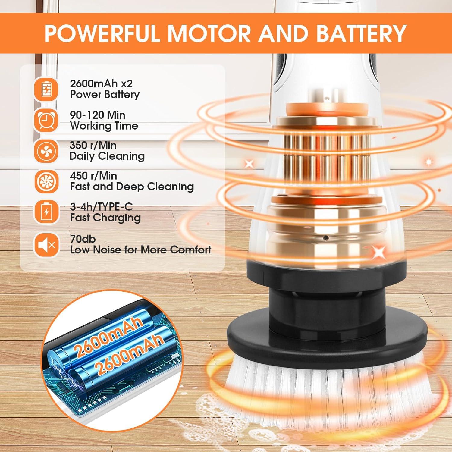 Cepillo de limpieza eléctrico Pseaord con 8 cabezales y 6 ángulos