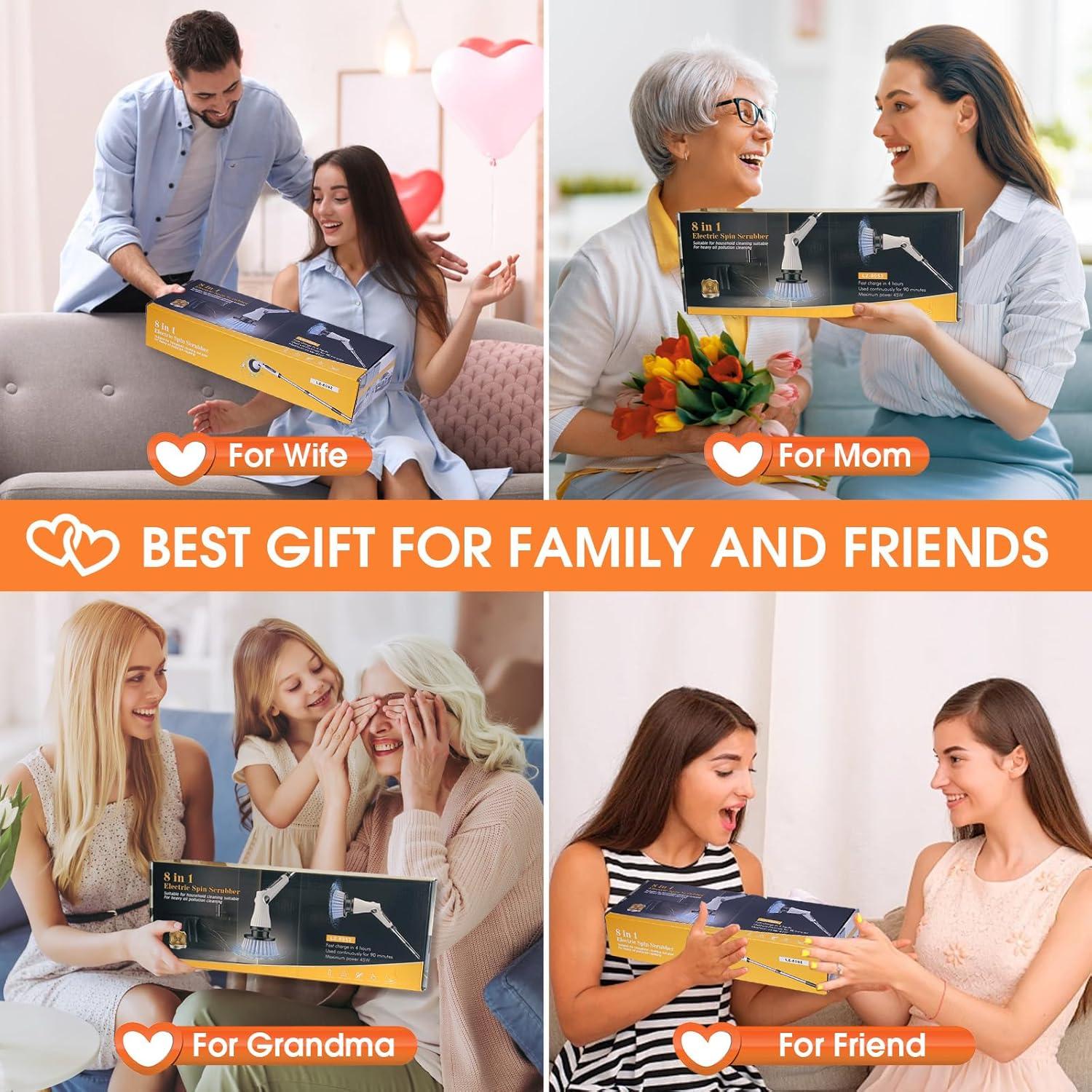 Cepillo de limpieza eléctrico Pseaord con 8 cabezales y 6 ángulos