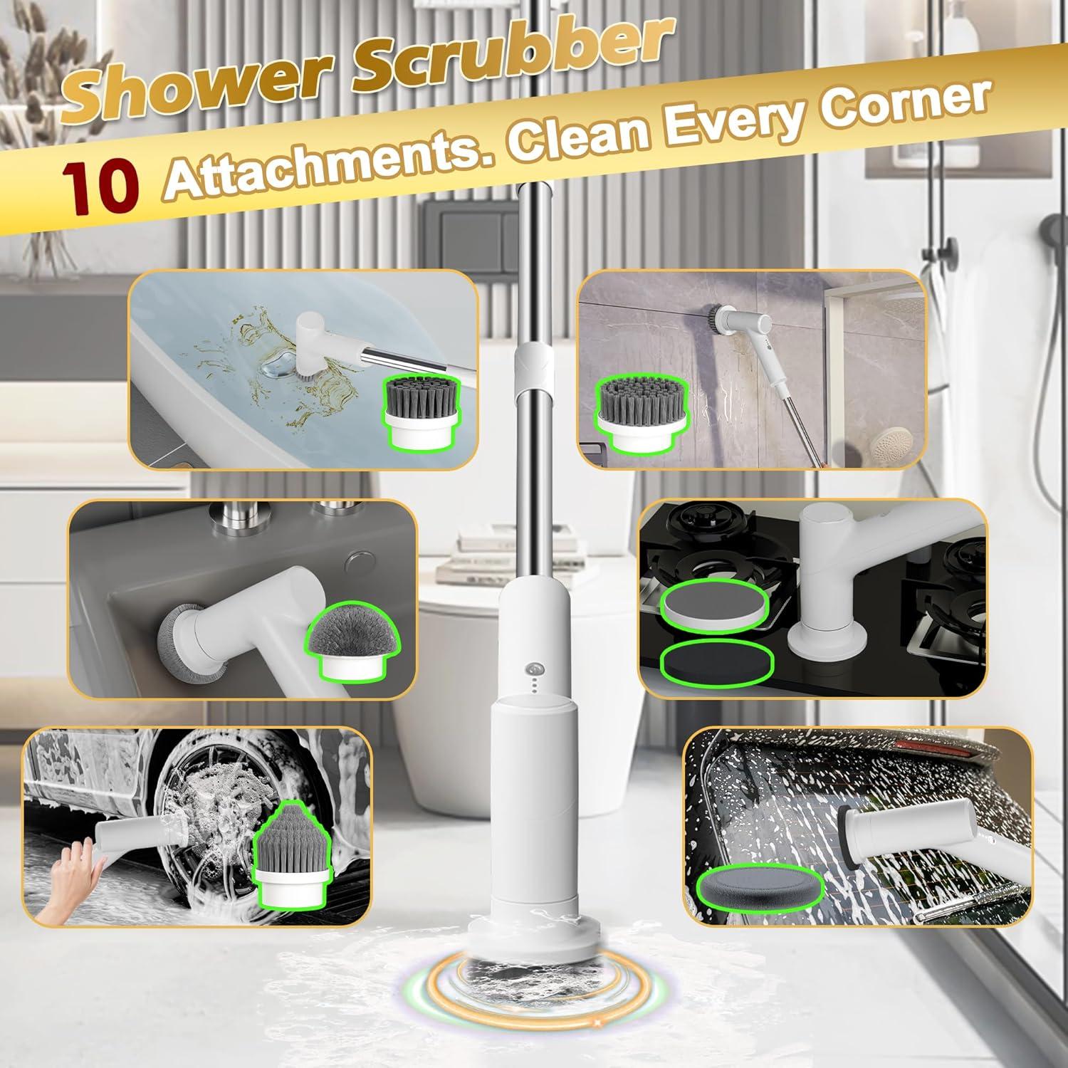 Limpiador Eléctrico de Baño Bestbuy8 con 10 Cabezas y 2 Velocidades